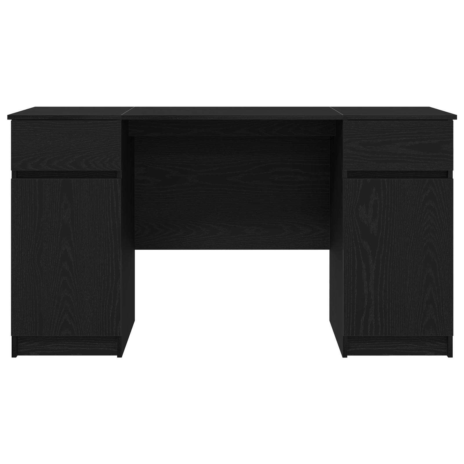 Desk Black Oak 140x49x76 cm Engineered Wood - Image 7