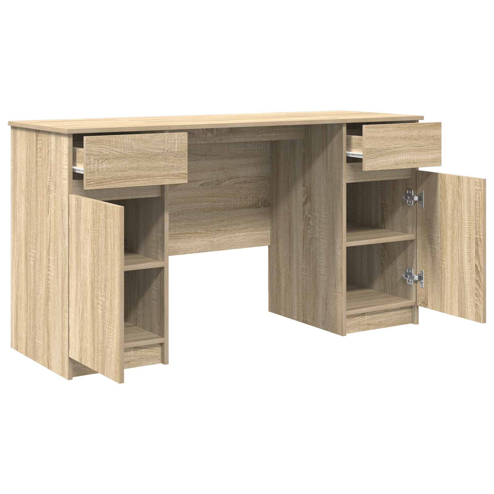 Desk Sonoma Oak 140x49x76 cm Engineered Wood - Image 5