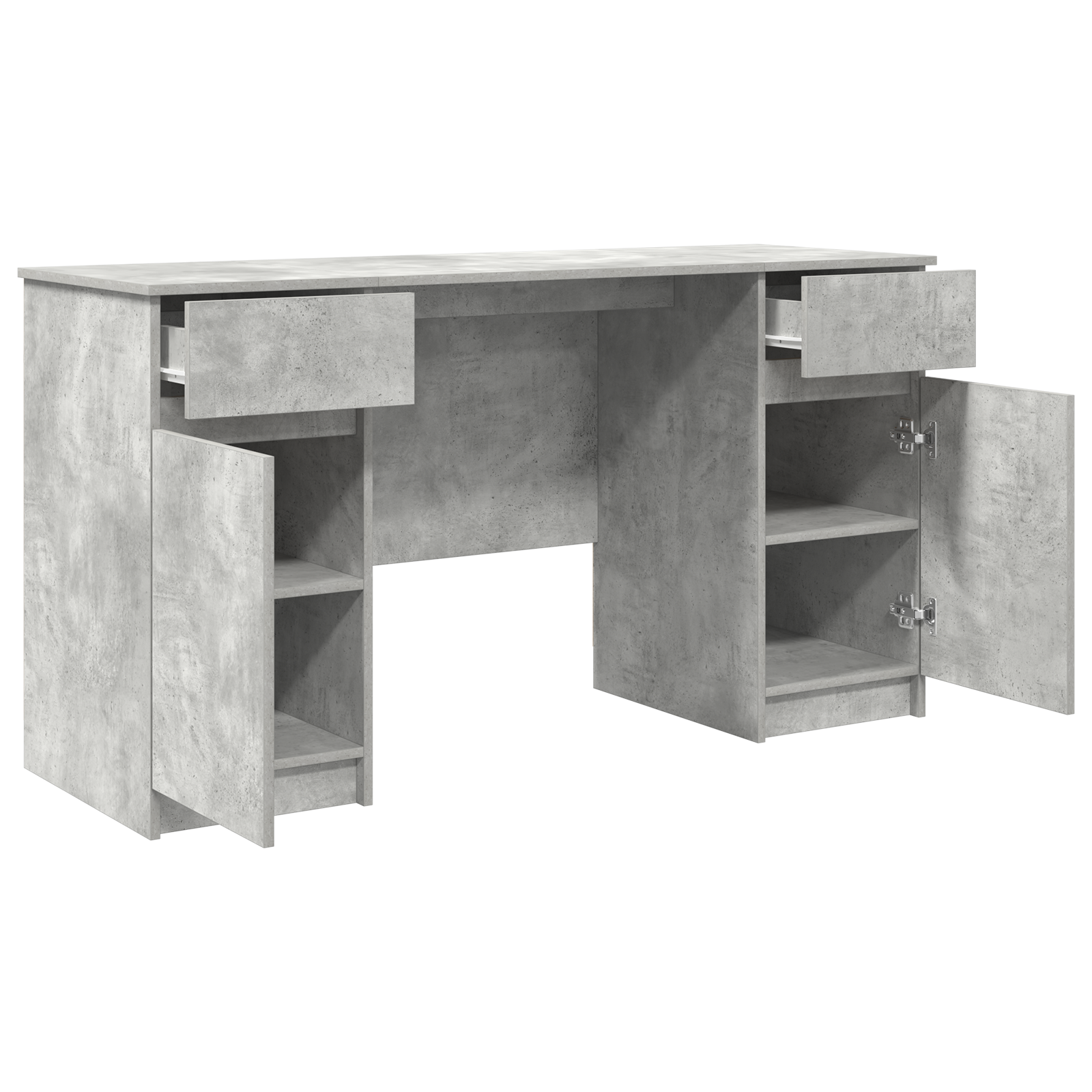 Desk Concrete Grey 140x49x76 cm Engineered Wood - Image 5