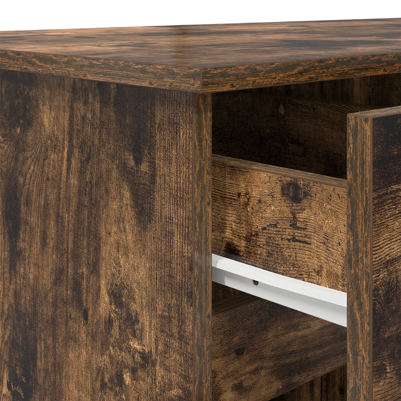Desk Smoked Oak 140x49x76 cm Engineered Wood - Image 10