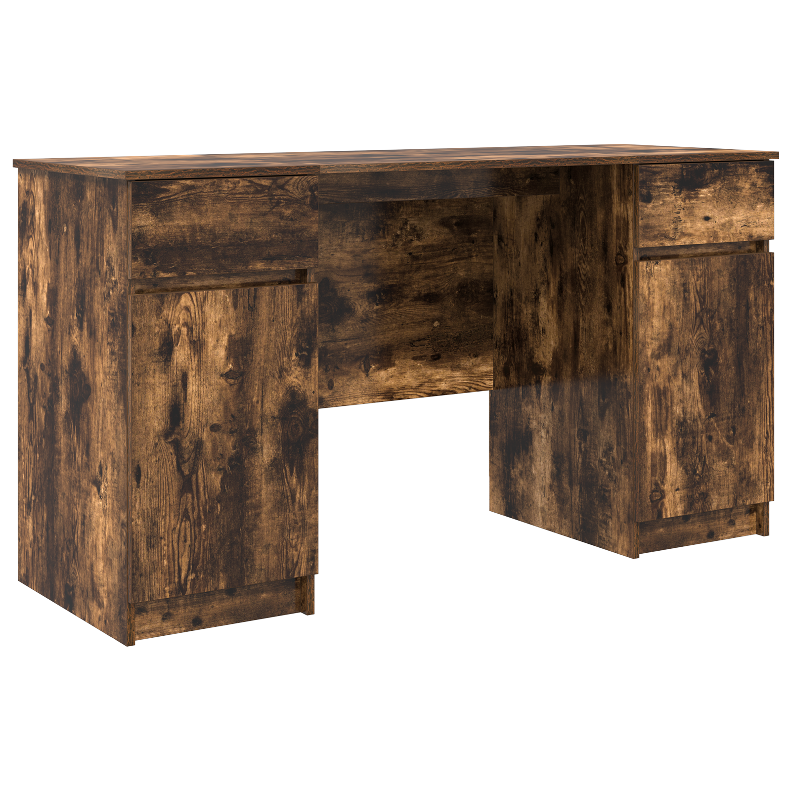 Desk Smoked Oak 140x49x76 cm Engineered Wood - Image 2