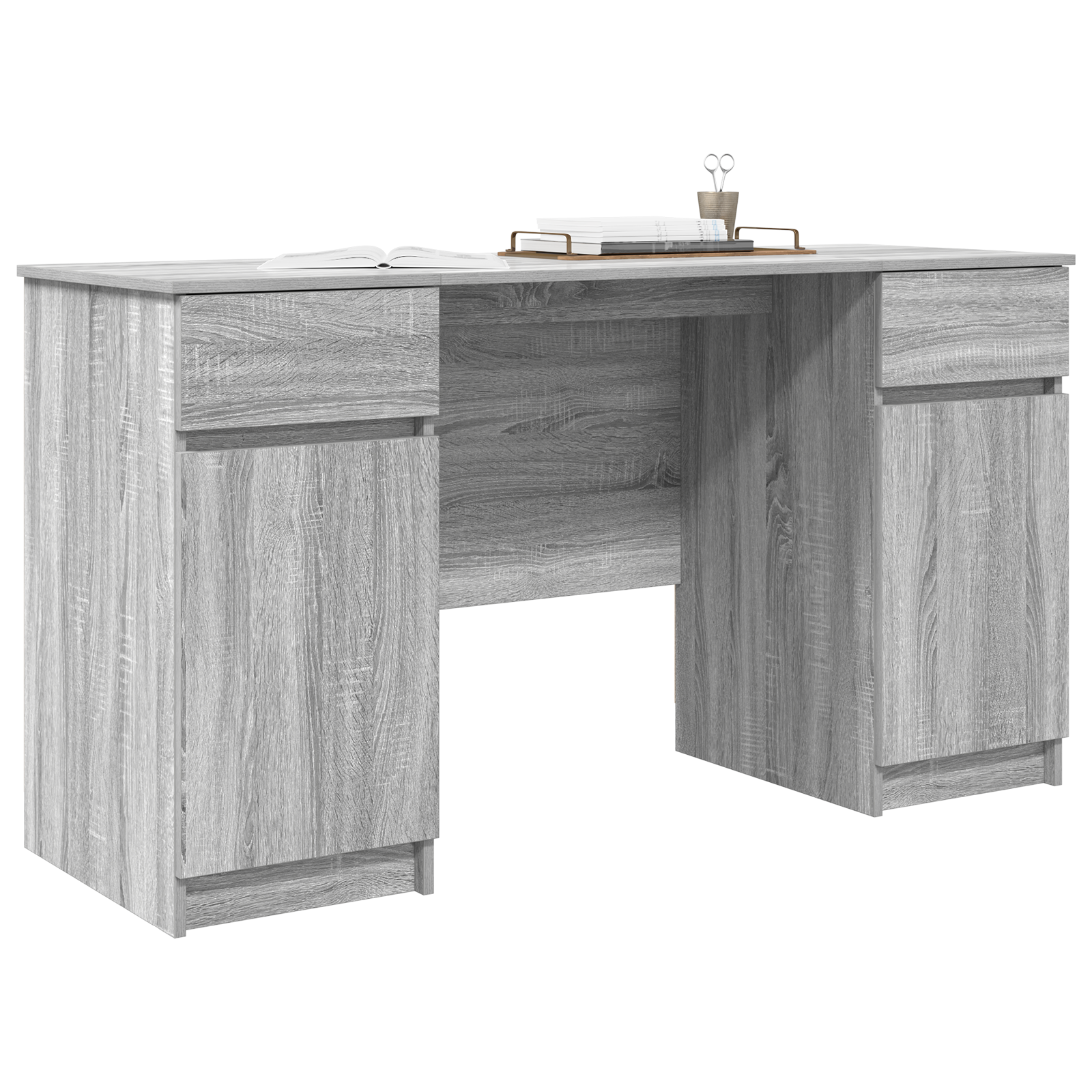Desk Grey Sonoma 140x49x76 cm Engineered Wood - Image 3