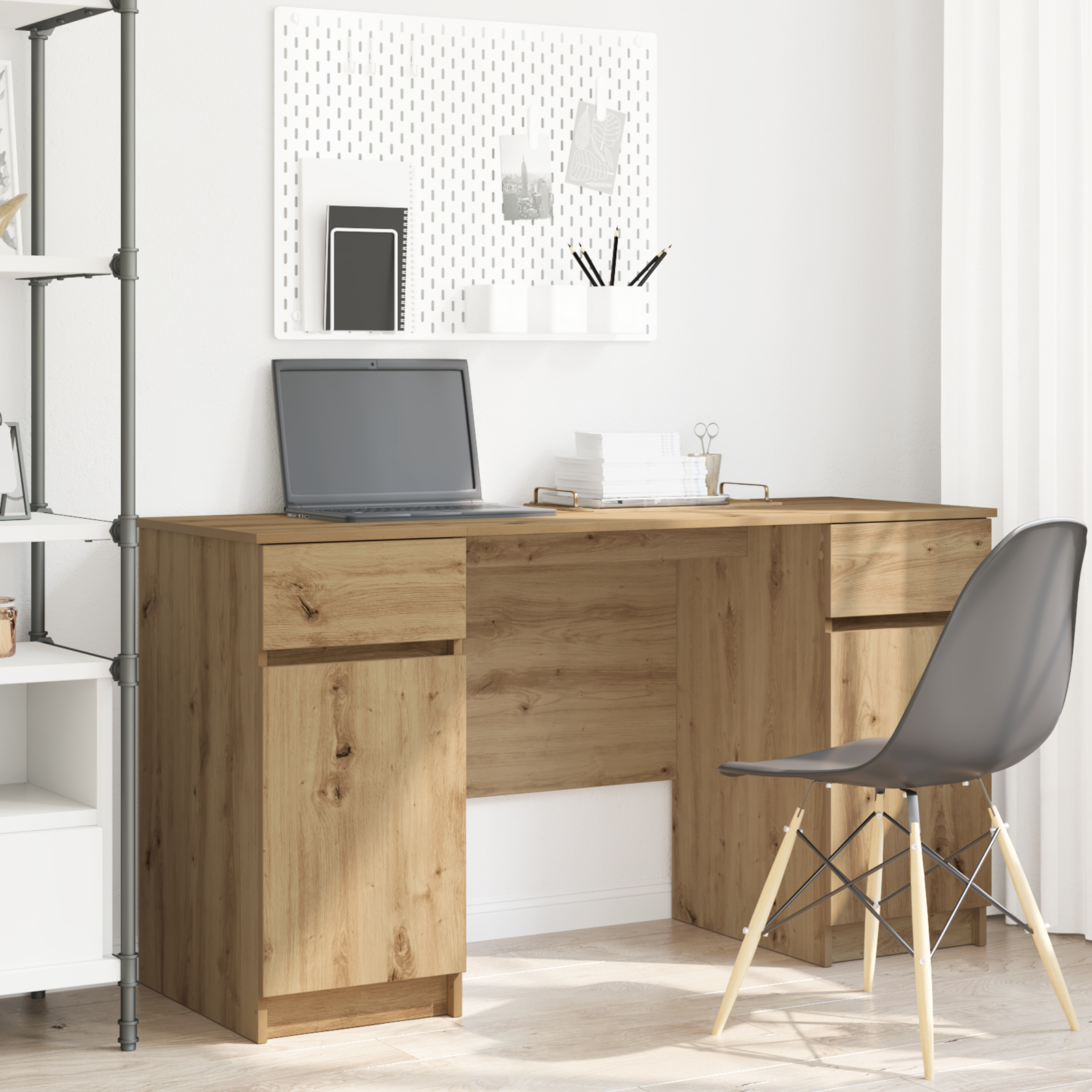 Desk Artisan Oak 140x49x76 cm Engineered Wood