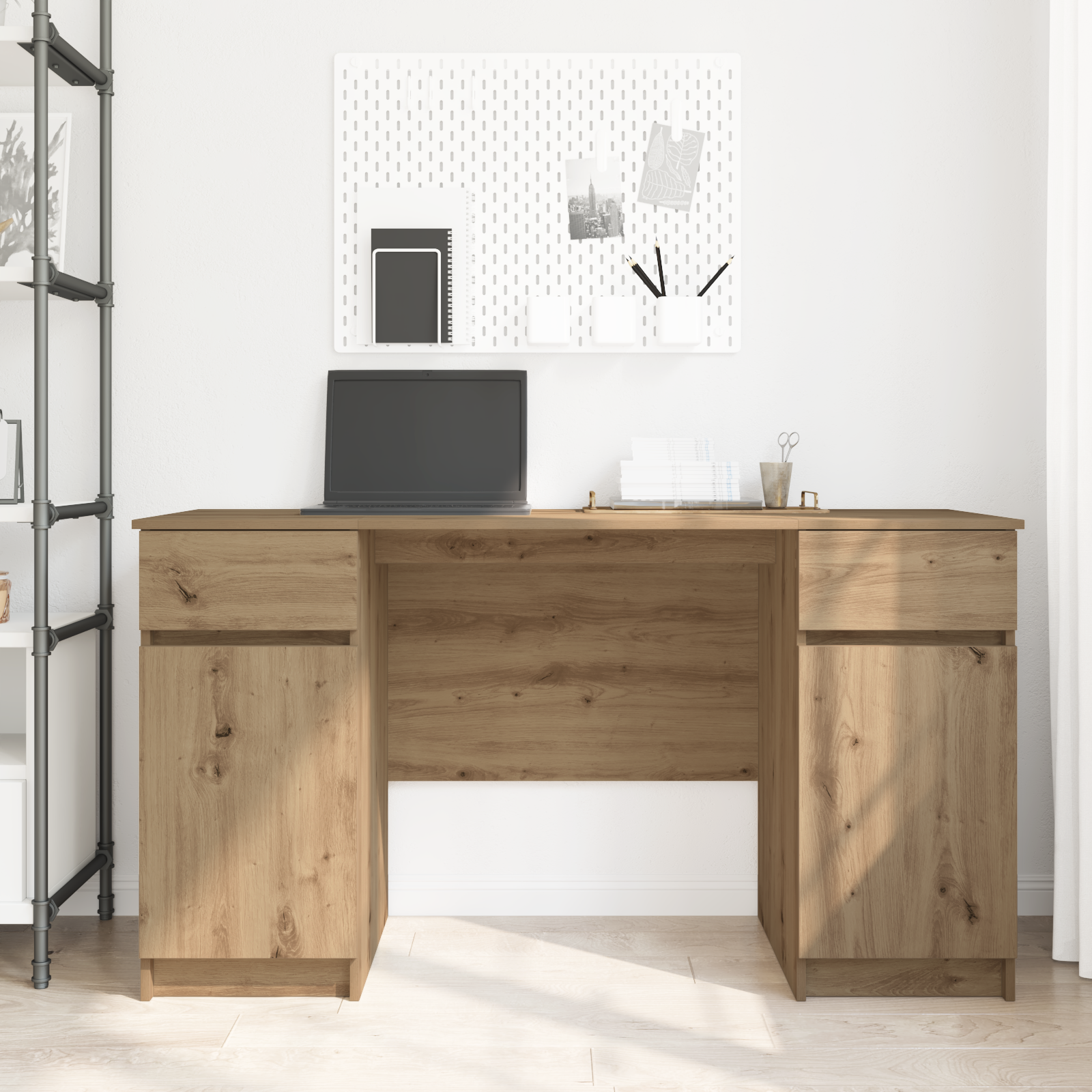 Desk Artisan Oak 140x49x76 cm Engineered Wood - Image 4