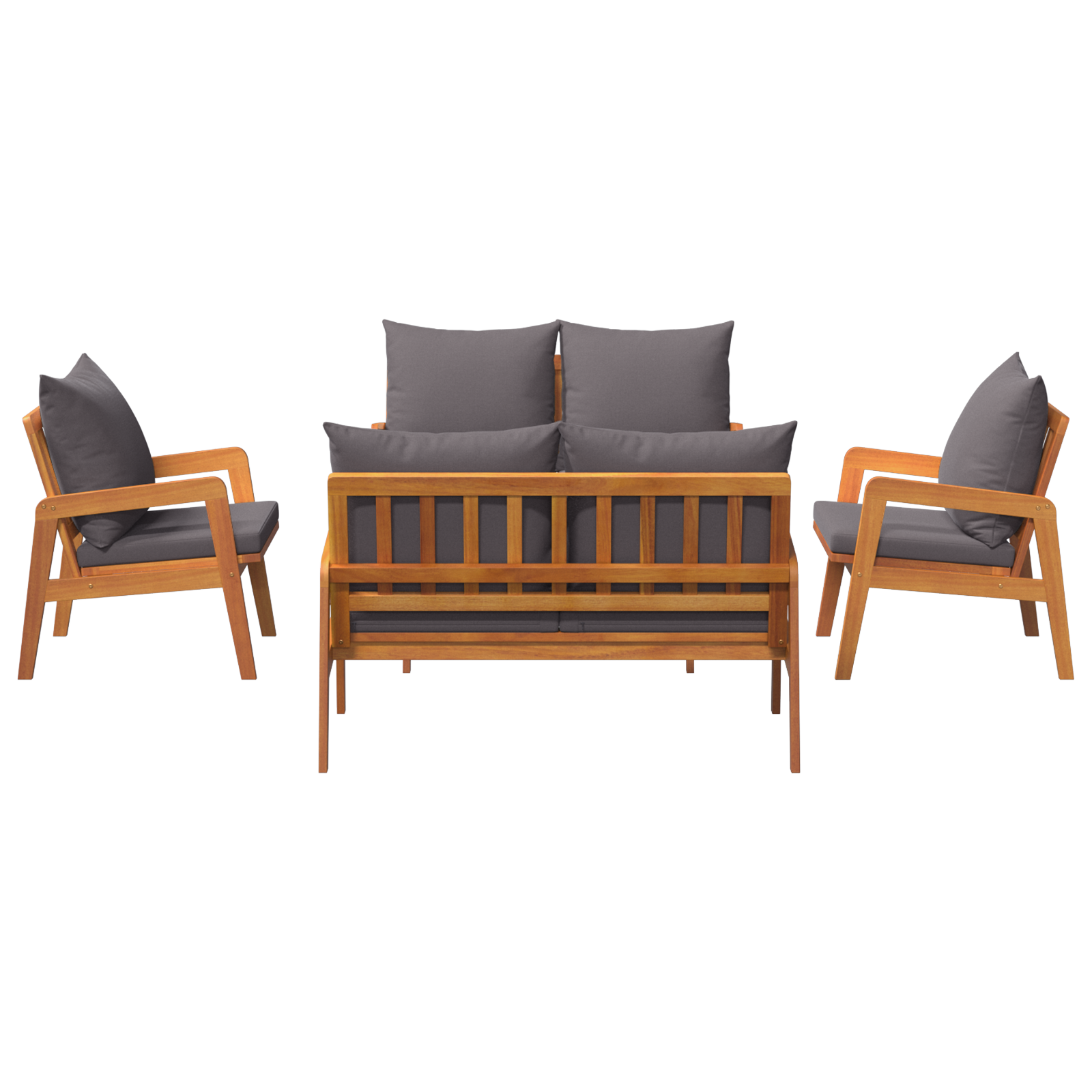 5-те части Bistro комплект с възглавнички от масивна акациева дървесина - Image 8