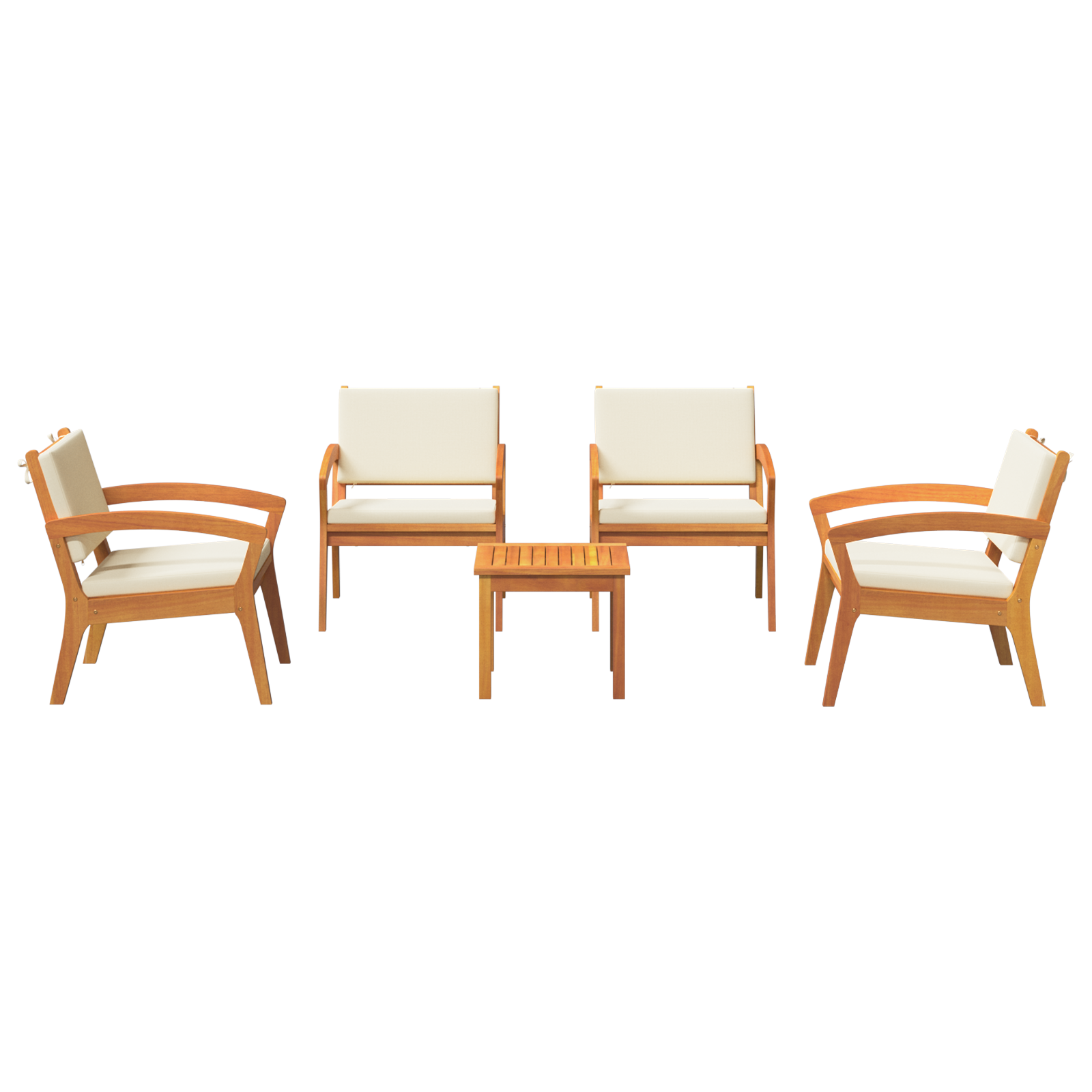 5 Piece Bistro Set with Cushions Solid Wood Acacia - Image 7