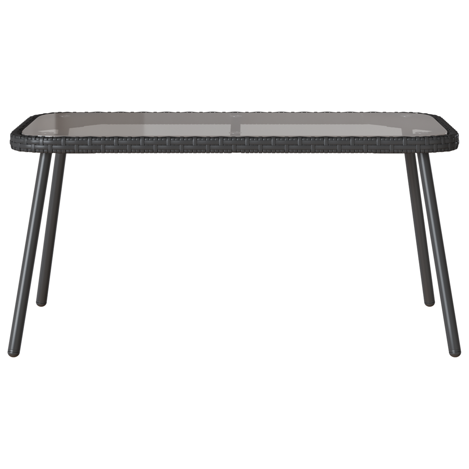 2 Piece Garden Sofa Set with Cushions Black Poly Rattan - Image 9