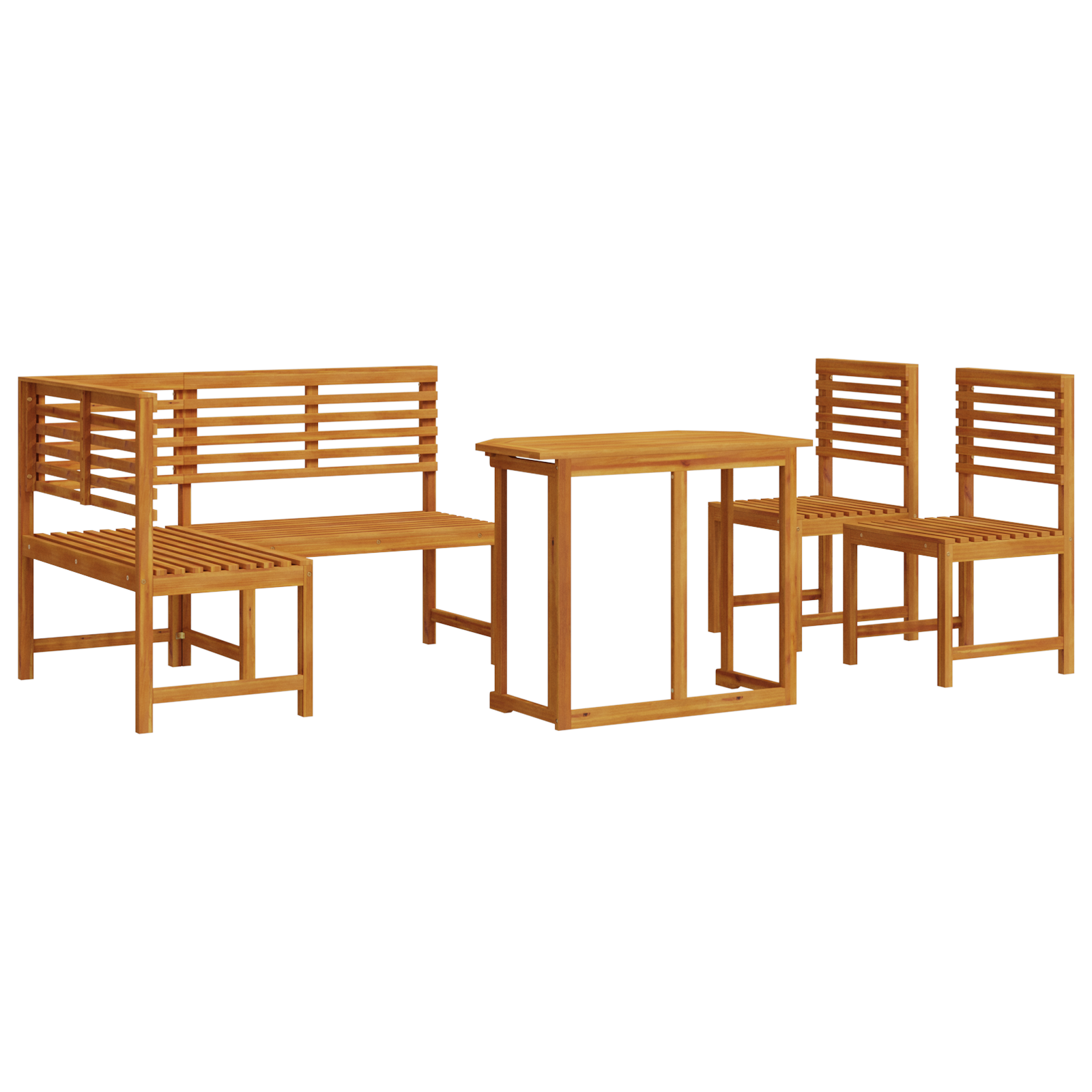 4-Piece Garden Dining Set - Made of Solid Acacia Wood - Image 2