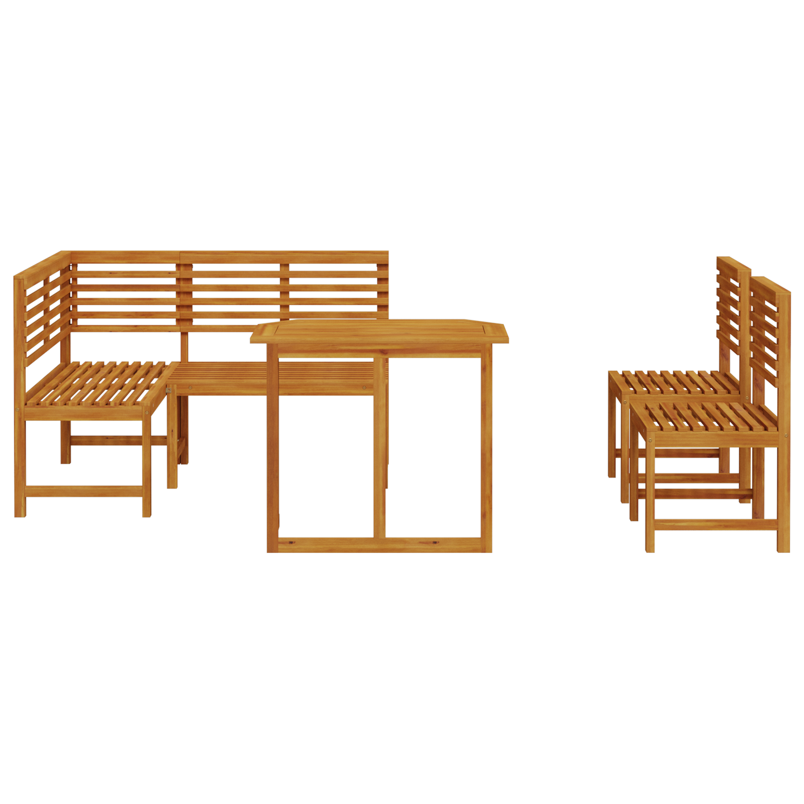 4-Piece Garden Dining Set - Made of Solid Acacia Wood - Image 8