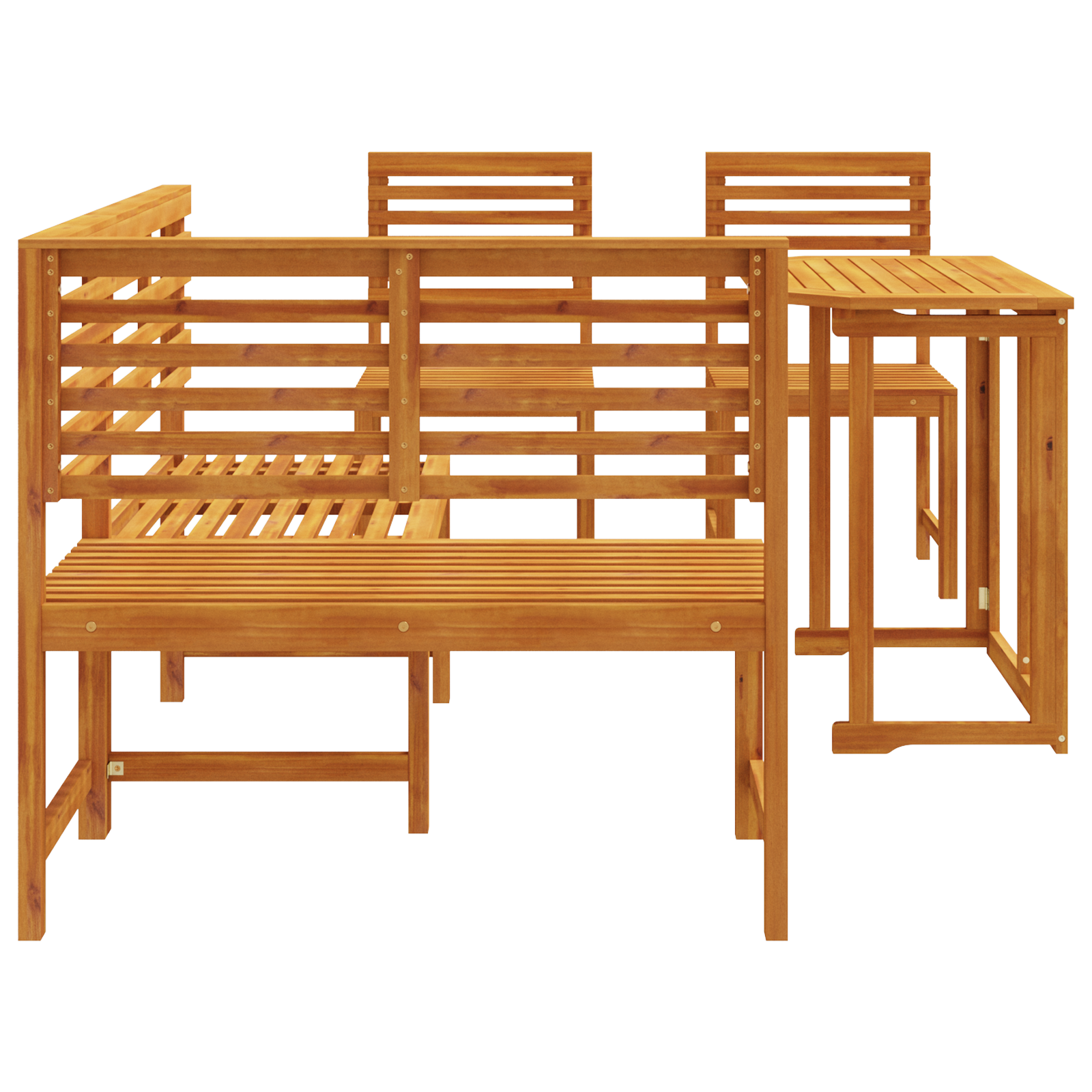4-Piece Garden Dining Set - Made of Solid Acacia Wood - Image 9