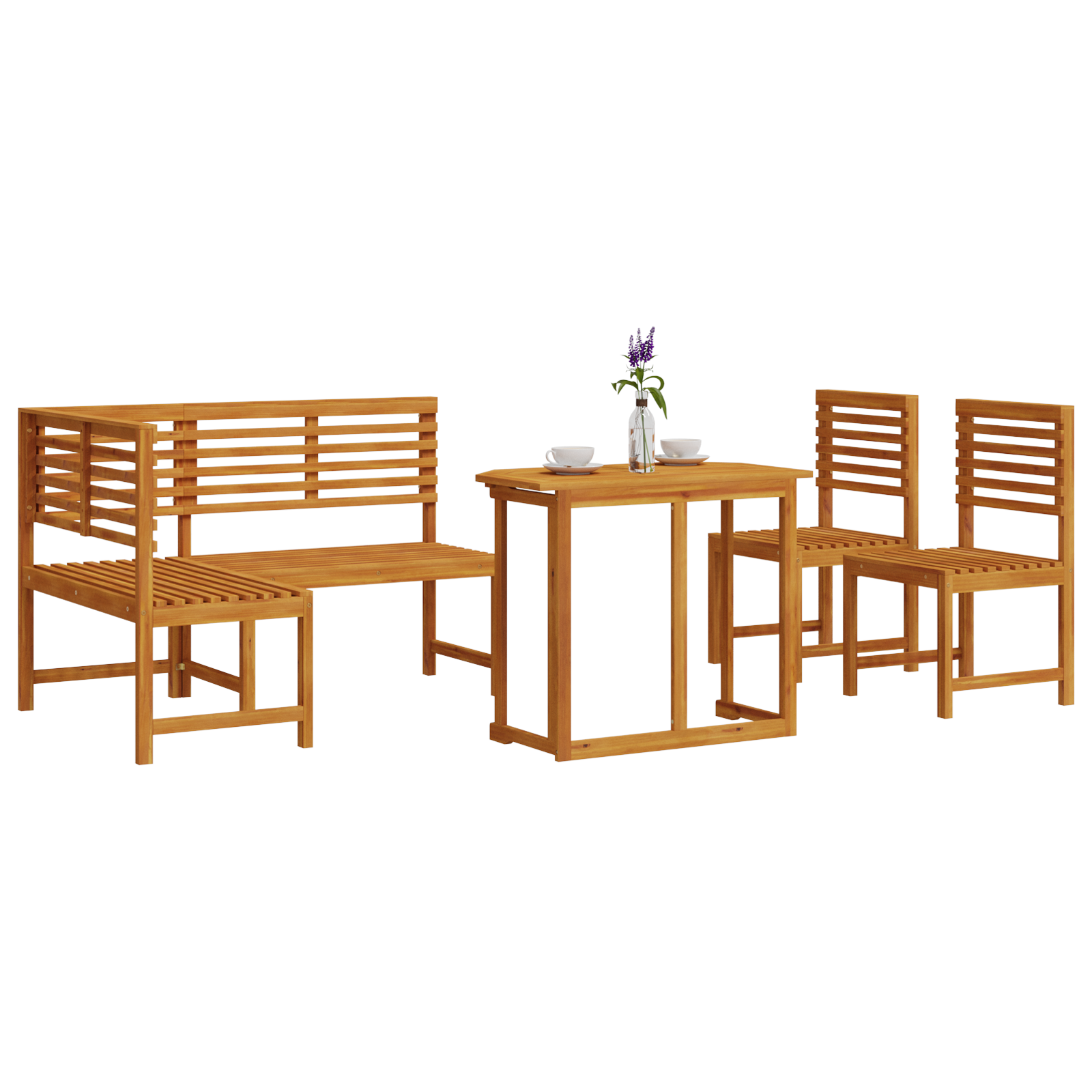 4-Piece Garden Dining Set - Made of Solid Acacia Wood - Image 3