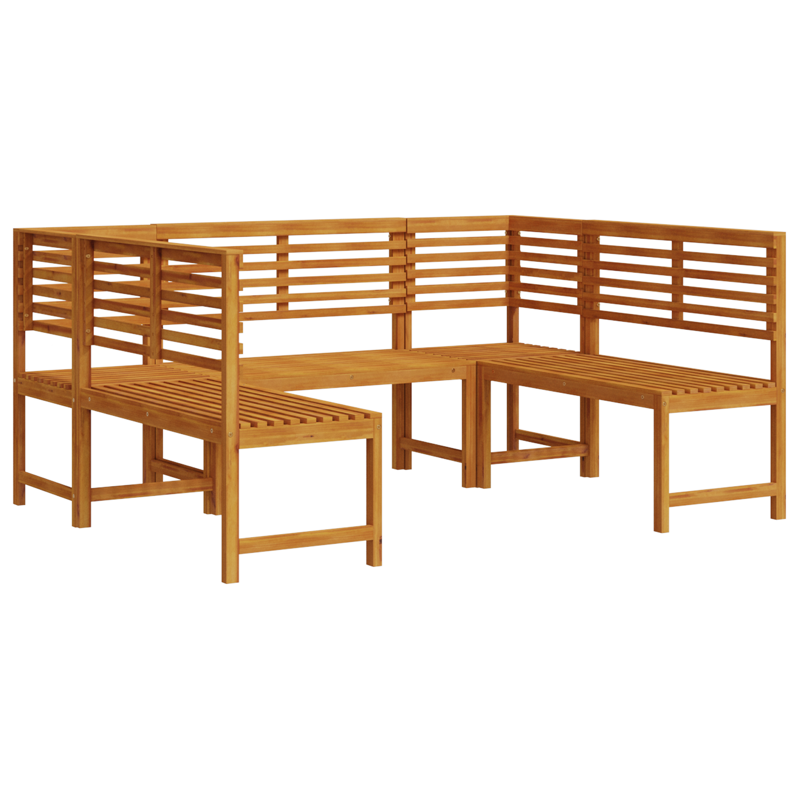 5-Piece Acacia Wood Garden Bench Set - Image 2