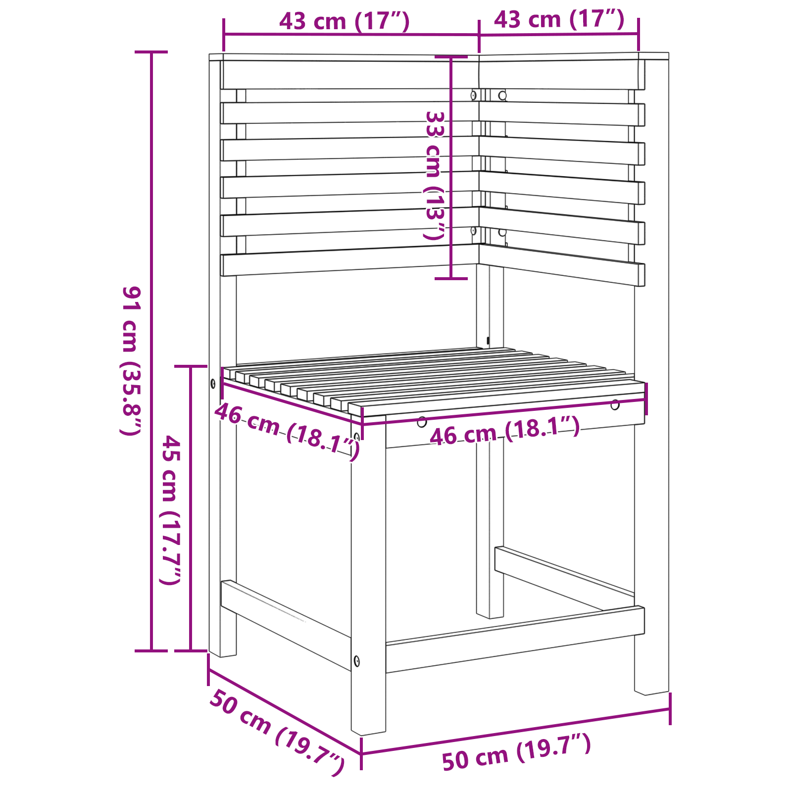 5-Piece Acacia Wood Garden Bench Set - Image 11