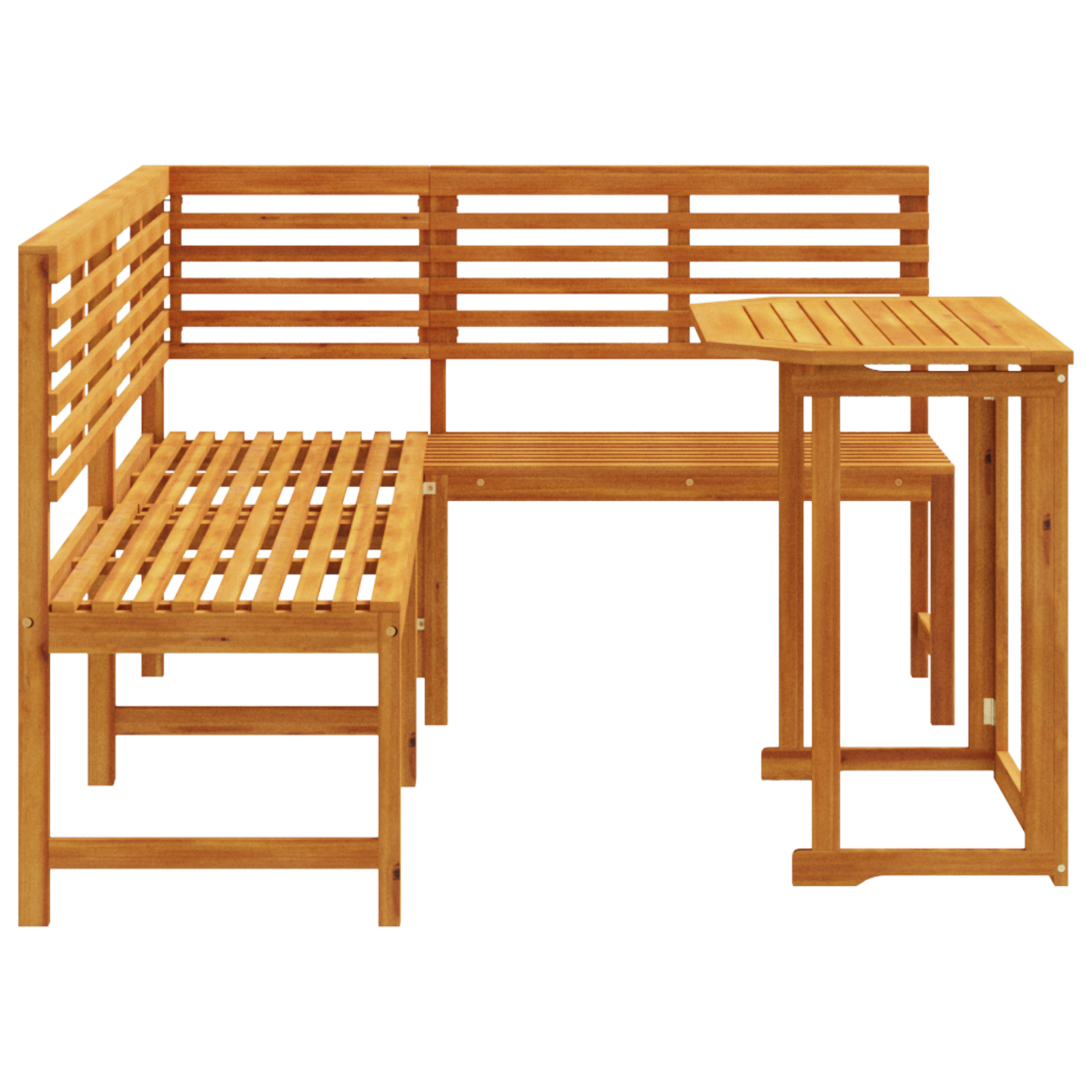 3-Piece Garden Bistro Set - Solid Acacia Wood - Image 9