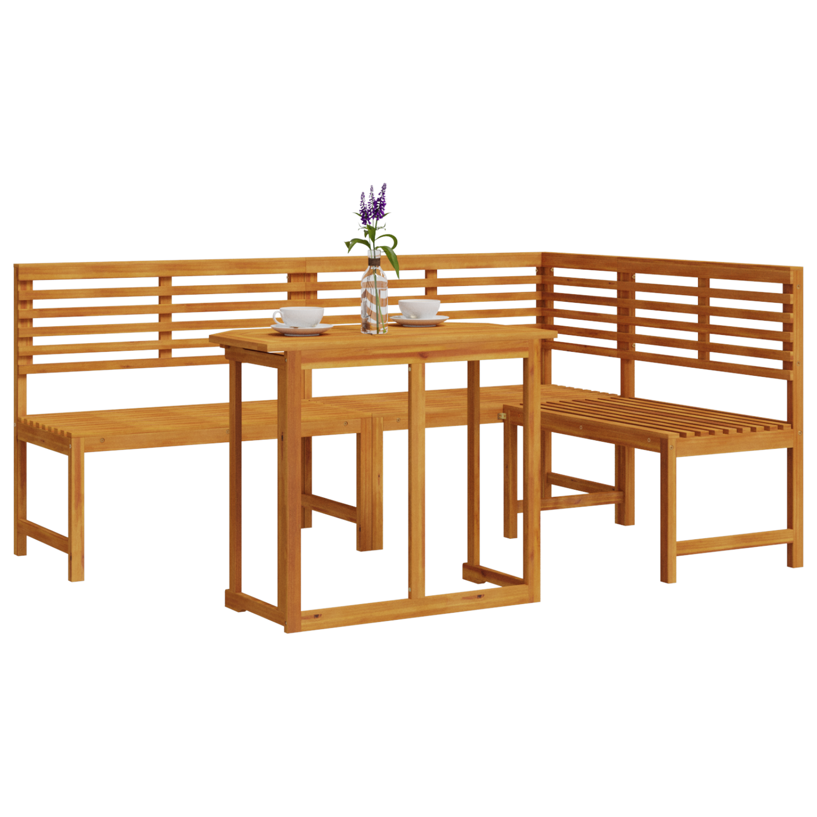3-Piece Garden Bistro Set - Solid Acacia Wood - Image 3