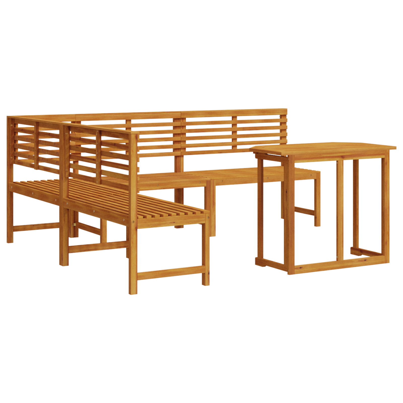 4-Piece Acacia Wood Garden Dining Set - Image 2