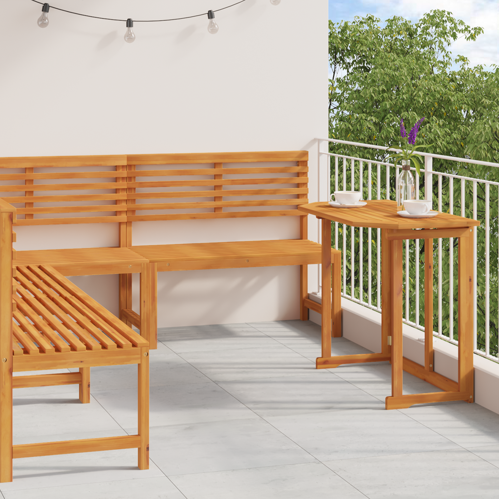 4-delige Tuinset massief acaciahout