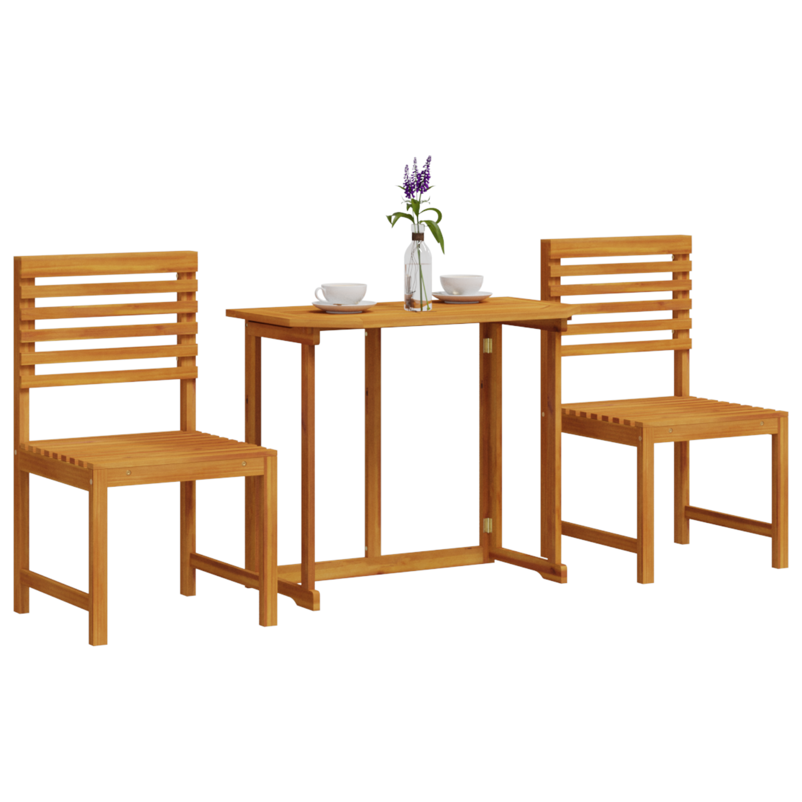 3-Piece Garden Bistro Set - Solid Acacia Wood - Image 3