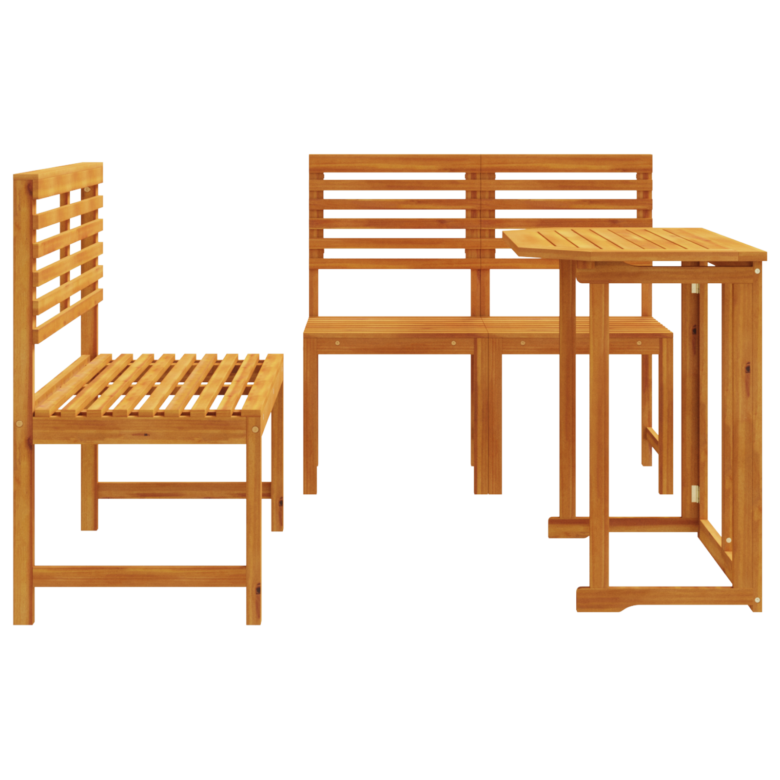 4 Piece Garden Dining Set in Solid Acacia Wood - Image 9