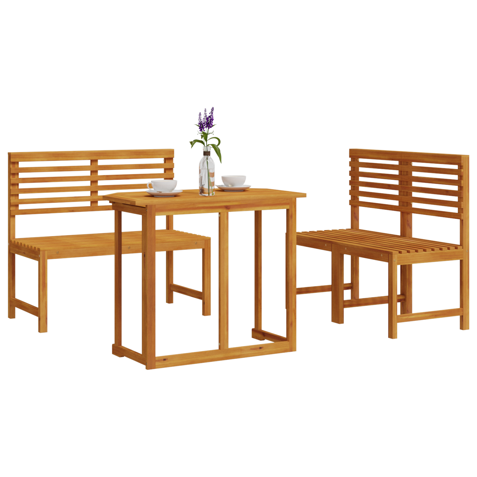 4 Piece Garden Dining Set in Solid Acacia Wood - Image 3