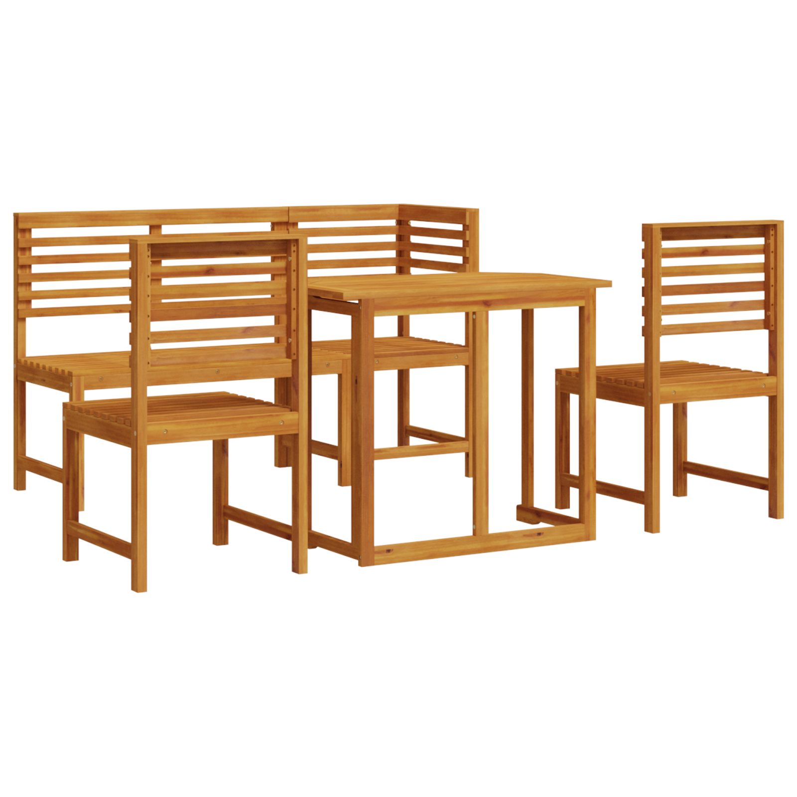 5-Piece Garden Dining Set - Solid Acacia Wood - Image 10