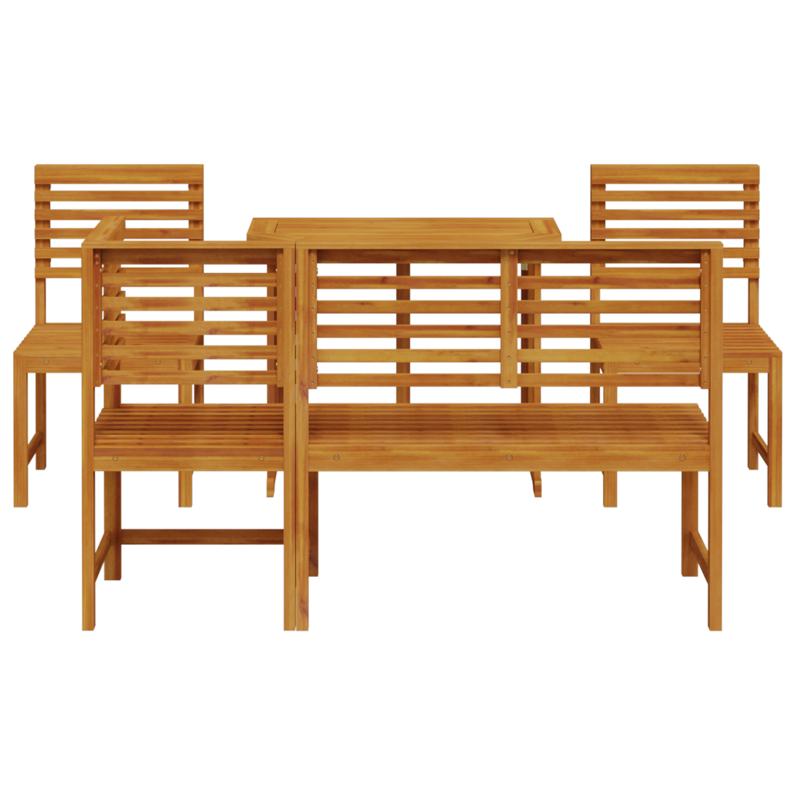 5-Piece Garden Dining Set - Solid Acacia Wood - Image 8