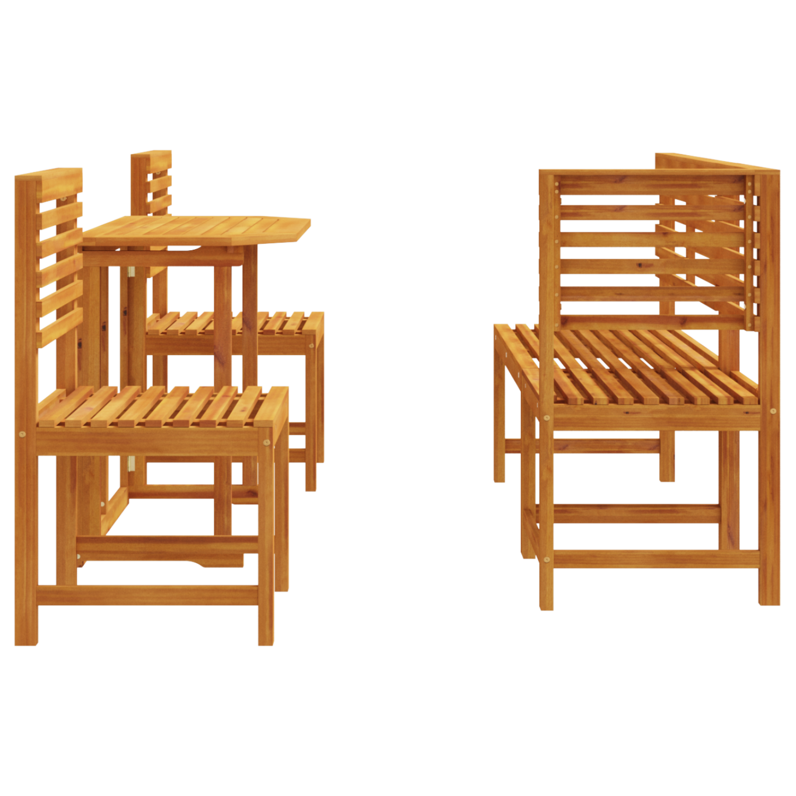 5-Piece Garden Dining Set - Solid Acacia Wood - Image 9