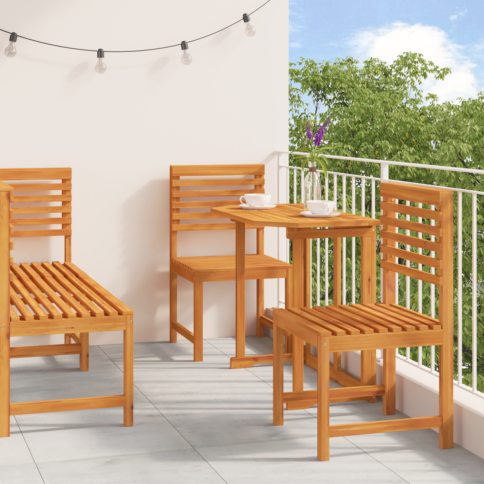 5-delige Tuinset massief acaciahout