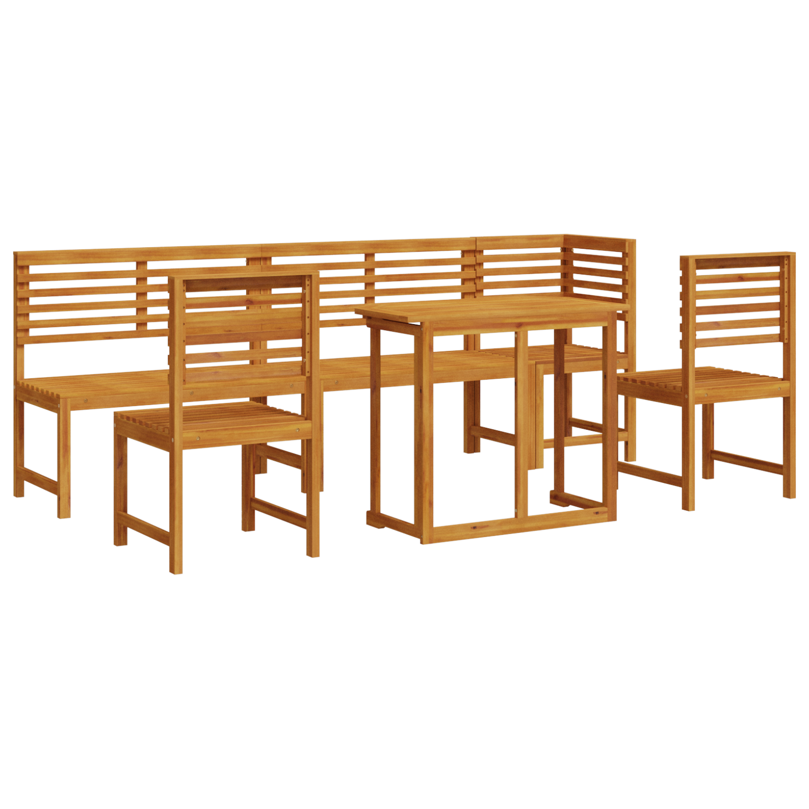 6-Piece Garden Dining Set - Solid Acacia Wood - Image 2