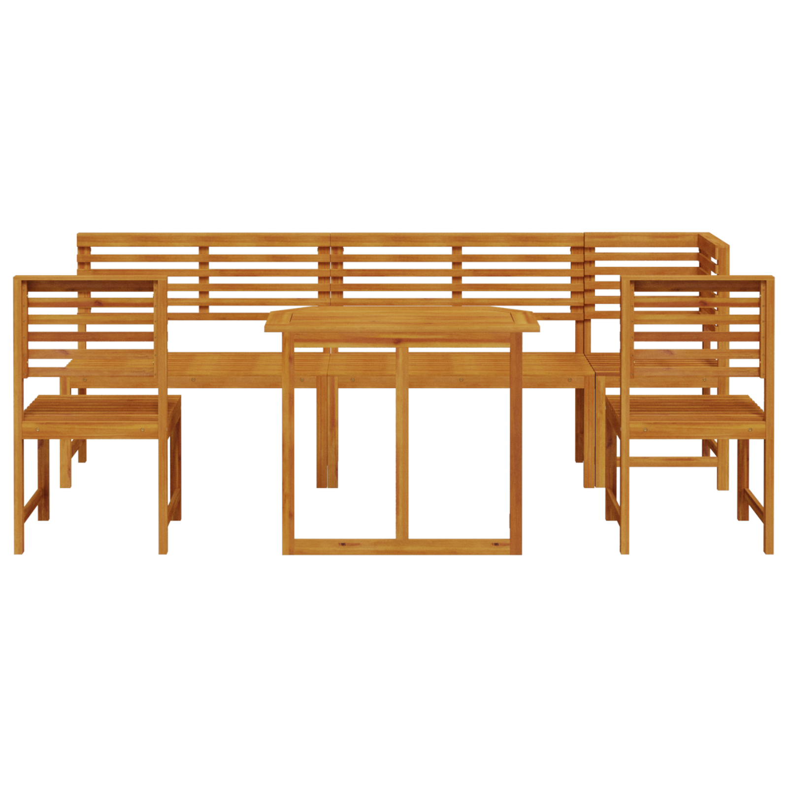 6-Piece Garden Dining Set - Solid Acacia Wood - Image 8