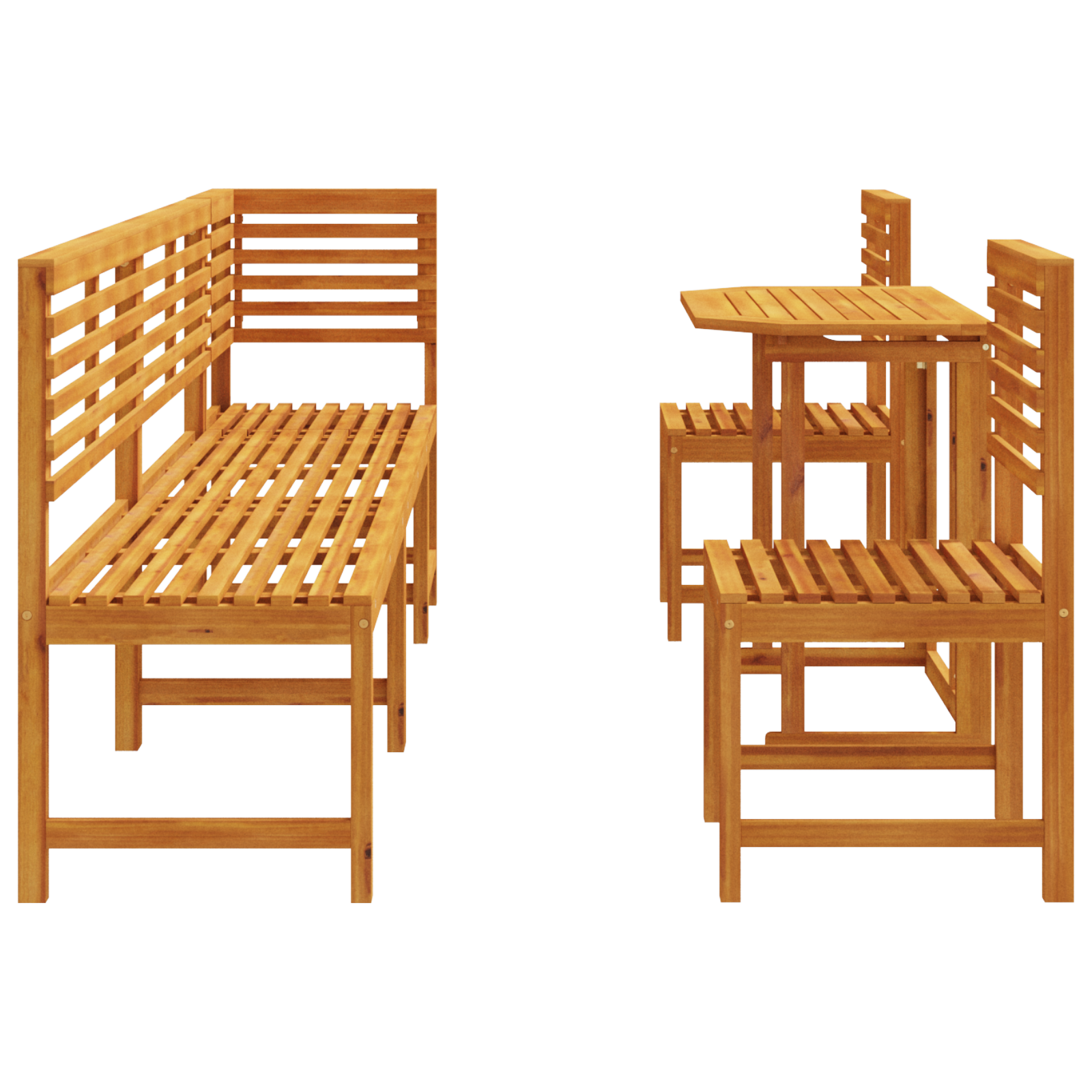 6-Piece Garden Dining Set - Solid Acacia Wood - Image 9