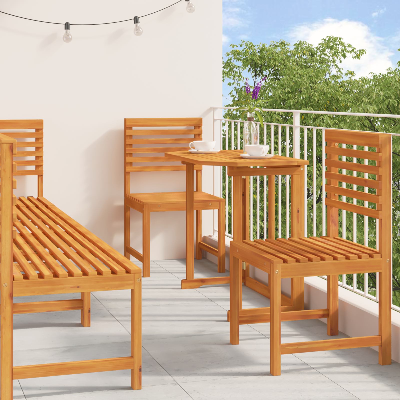 6-Piece Garden Dining Set - Solid Acacia Wood