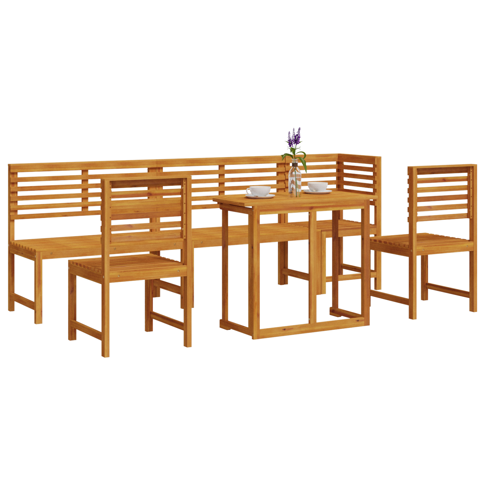 6-Piece Garden Dining Set - Solid Acacia Wood - Image 3