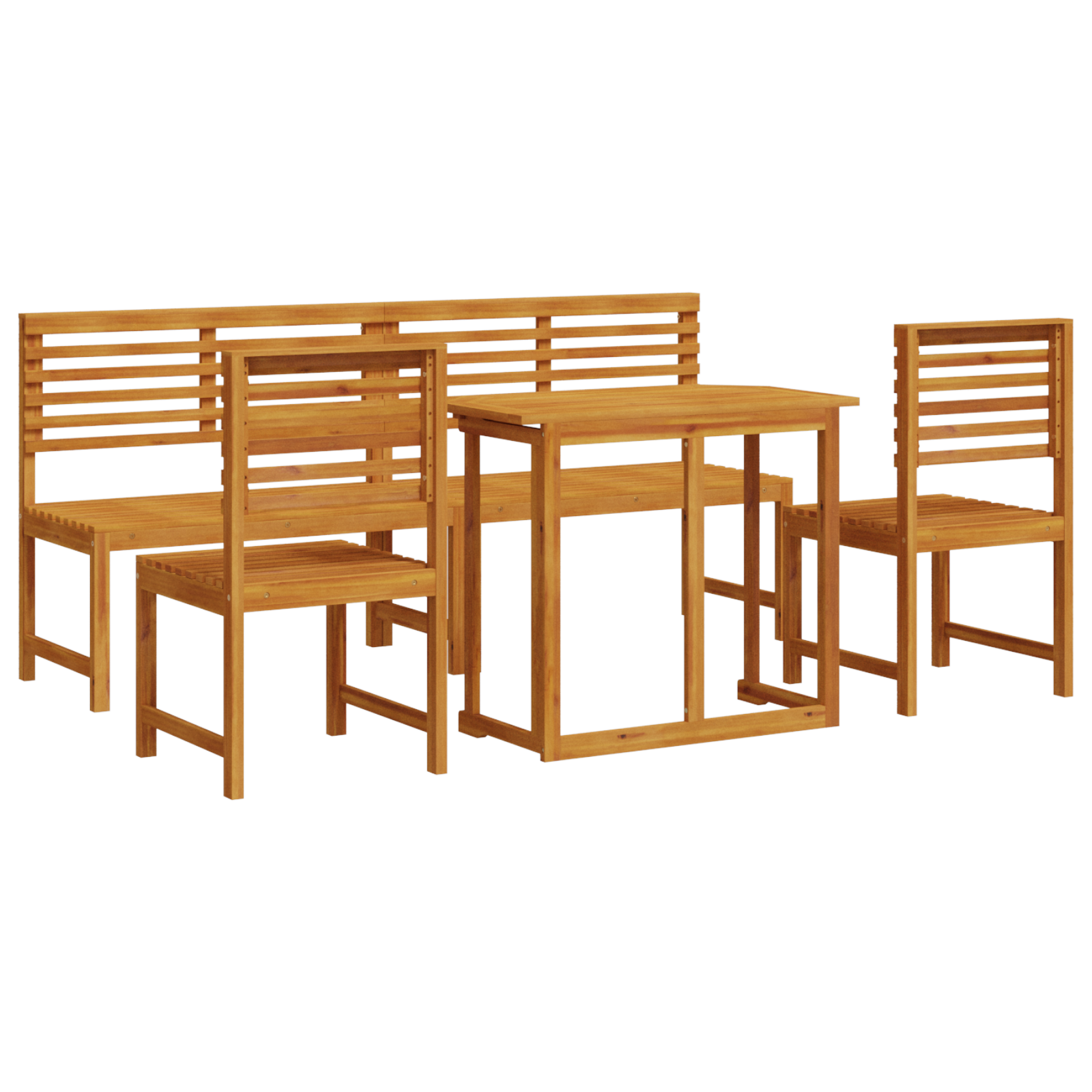 5 Piece Garden Dining Set Made of Solid Acacia Wood - Image 2