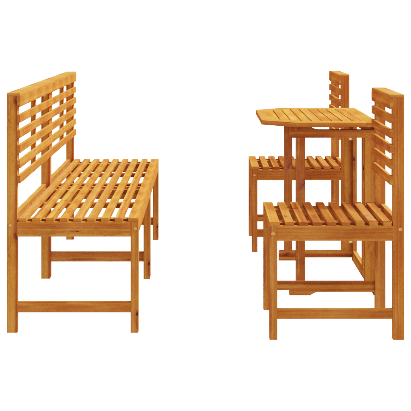 5 Piece Garden Dining Set Made of Solid Acacia Wood - Image 9