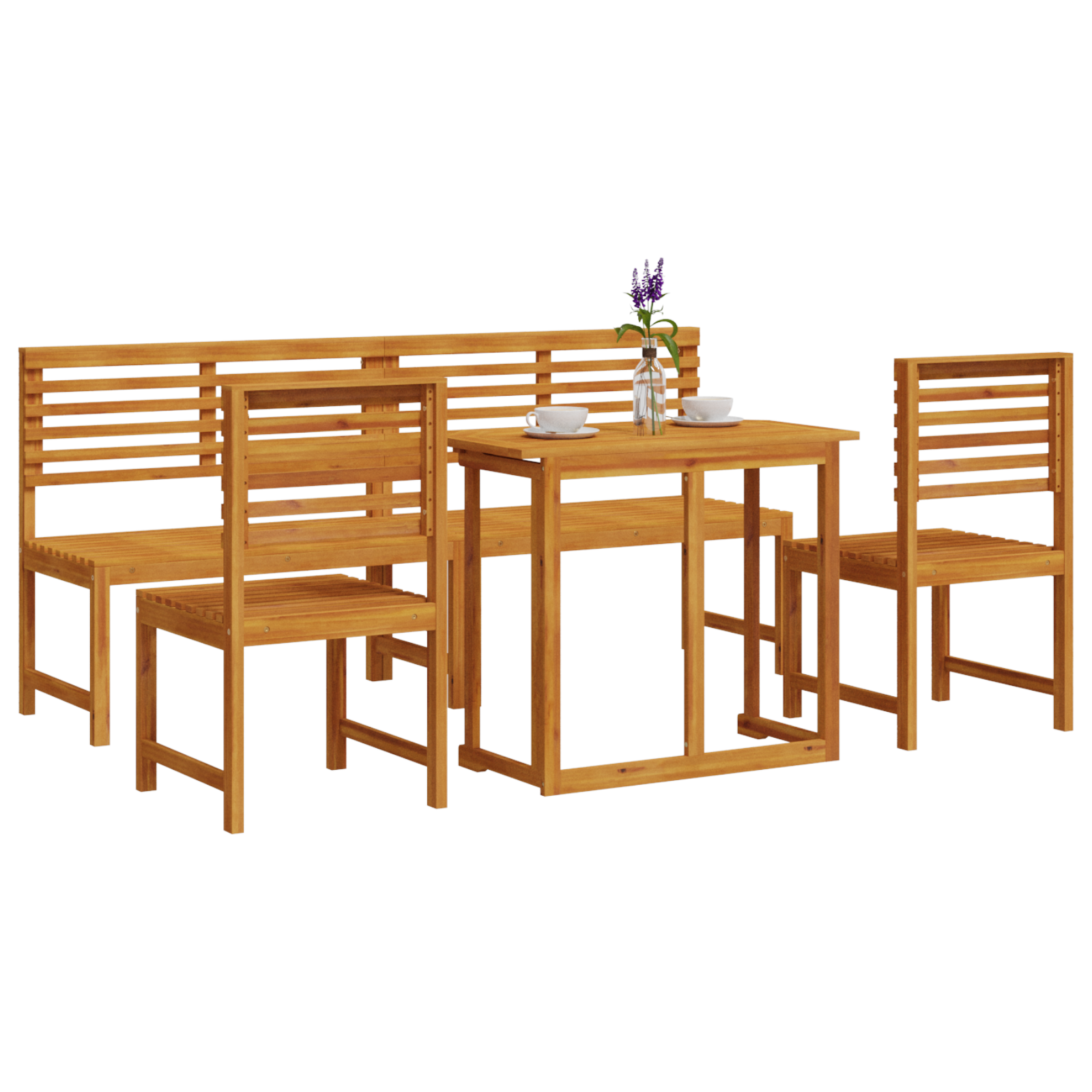 5 Piece Garden Dining Set Made of Solid Acacia Wood - Image 3