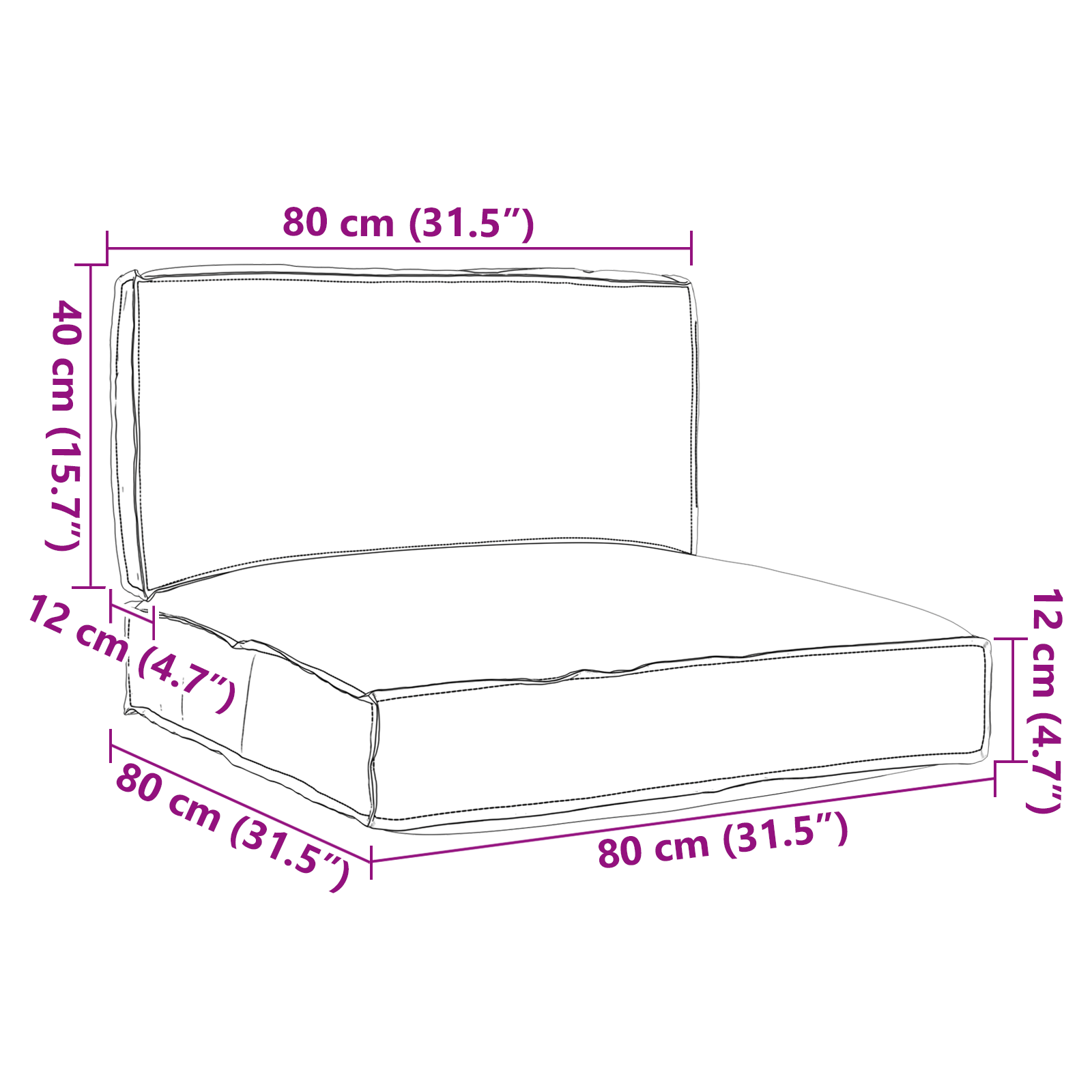 2 Piece Pallet Cushion Set Leaf Pattern Oxford Fabric - Image 8