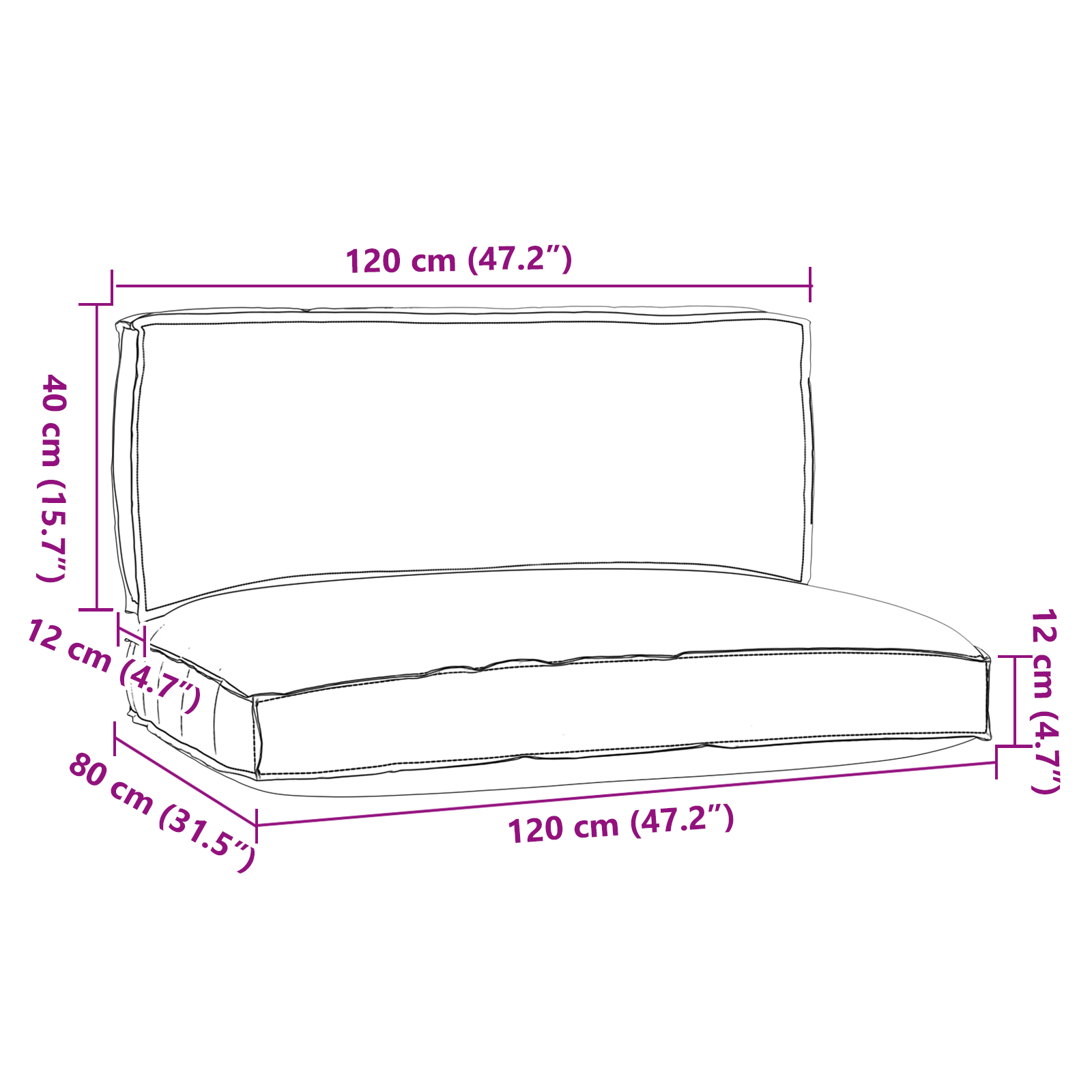 2-teiliges Palettencushion-Set Schwarz Oxford-Stoff - Dekoration - Your Garden Eden