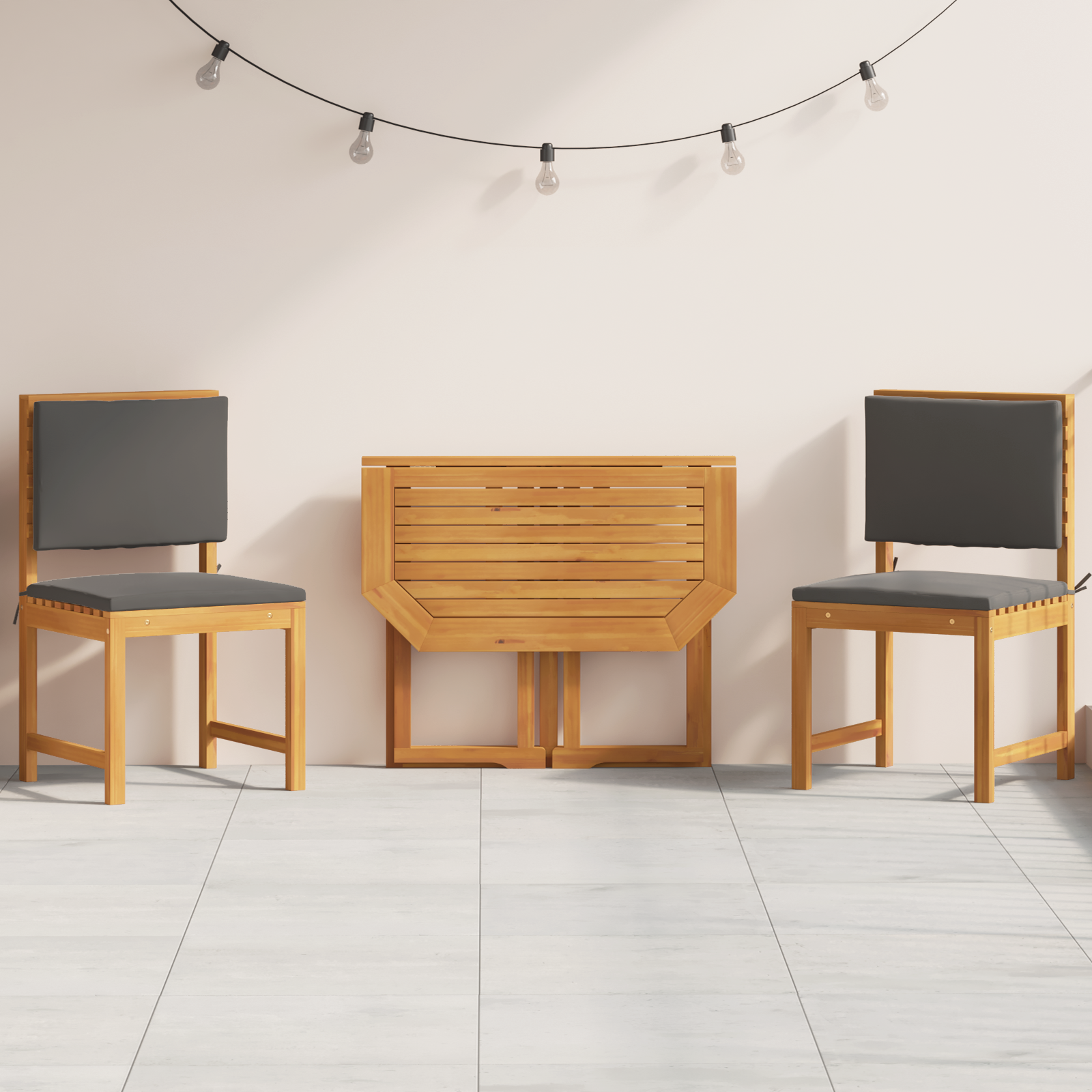 3-delige tuin eettafel set van massief acaciahout