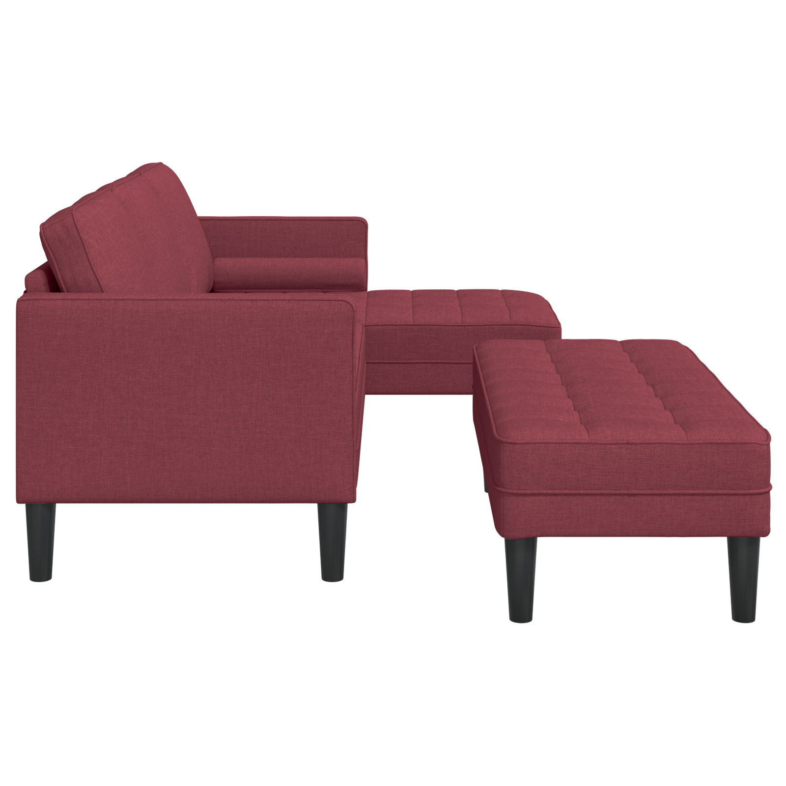 2 Piece Sofa Set with Cushions in Wine Red Fabric - Image 7