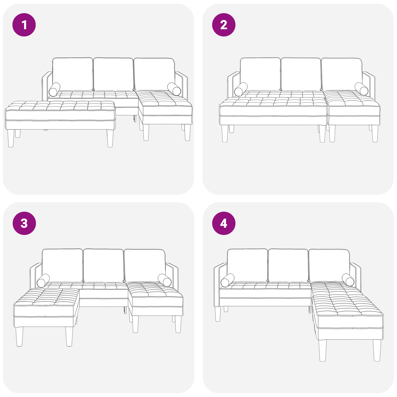 Garden Sofa with Bench and Cushions L-Shaped Yellow Velvet - Image 10