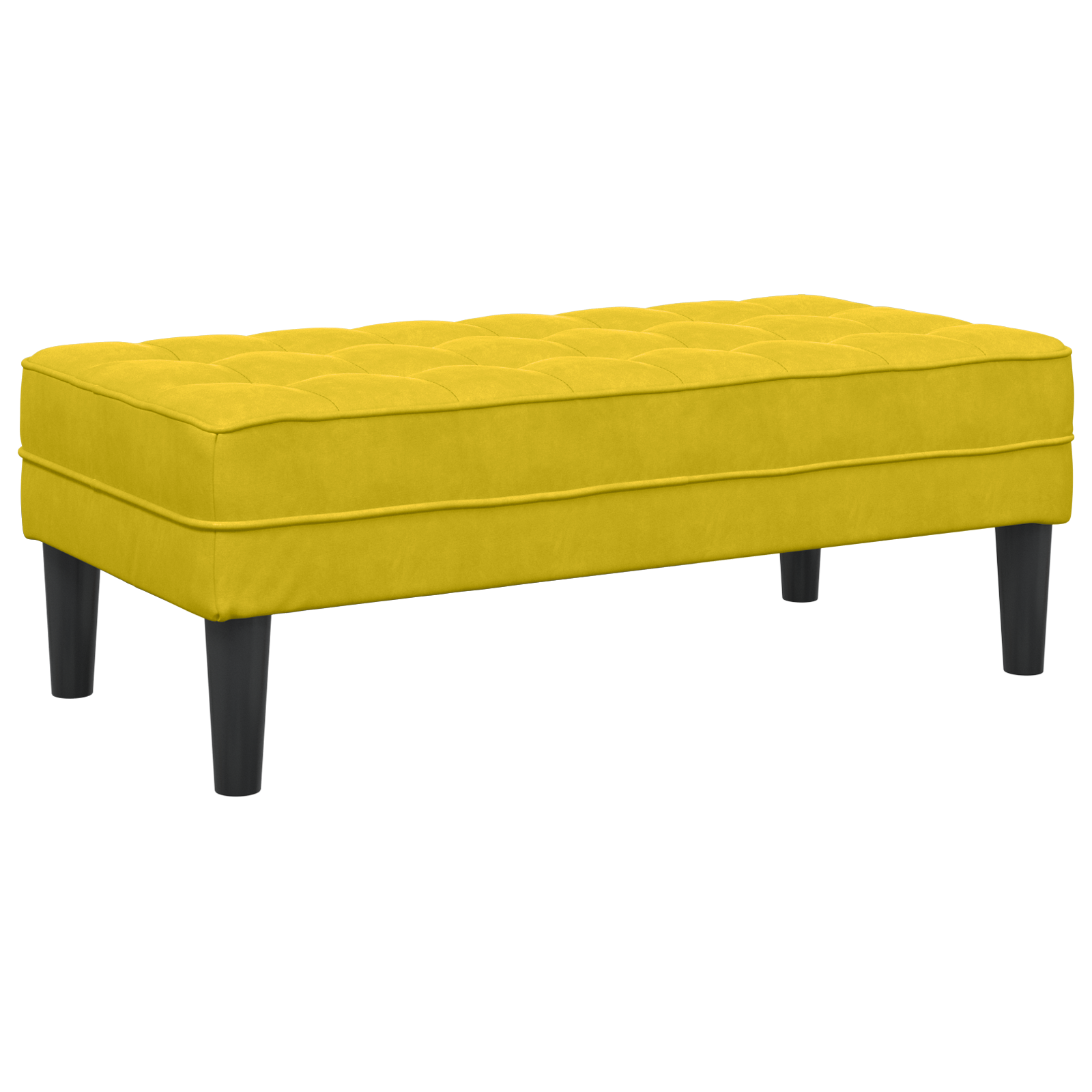 Garden Sofa with Bench and Cushions L-Shaped Yellow Velvet - Image 6