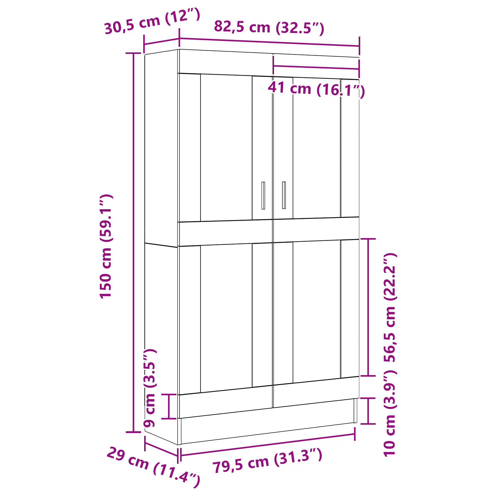 Black Oak Book Cabinets - Set of 2, 165x30.5x150 cm, Made of Engineered Wood - Image 10