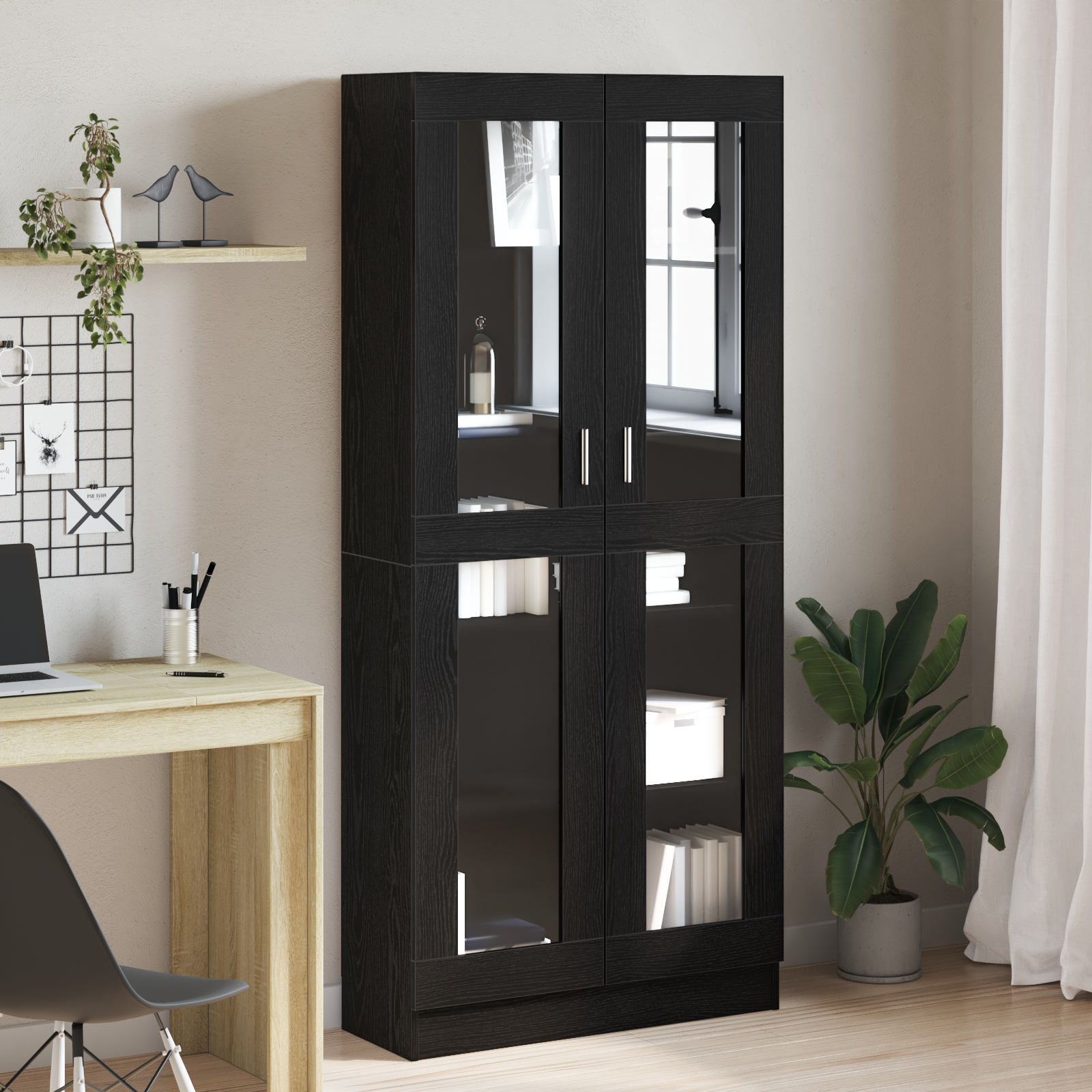 Book Cabinets - 2 Pack - Black Oak - 82.5 x 30.5 x 185 cm - Engineered Wood