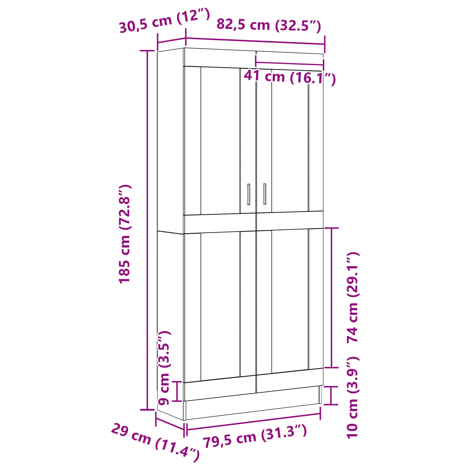 Book Cabinets - 2 Pack - Black Oak - 82.5 x 30.5 x 185 cm - Engineered Wood - Image 10