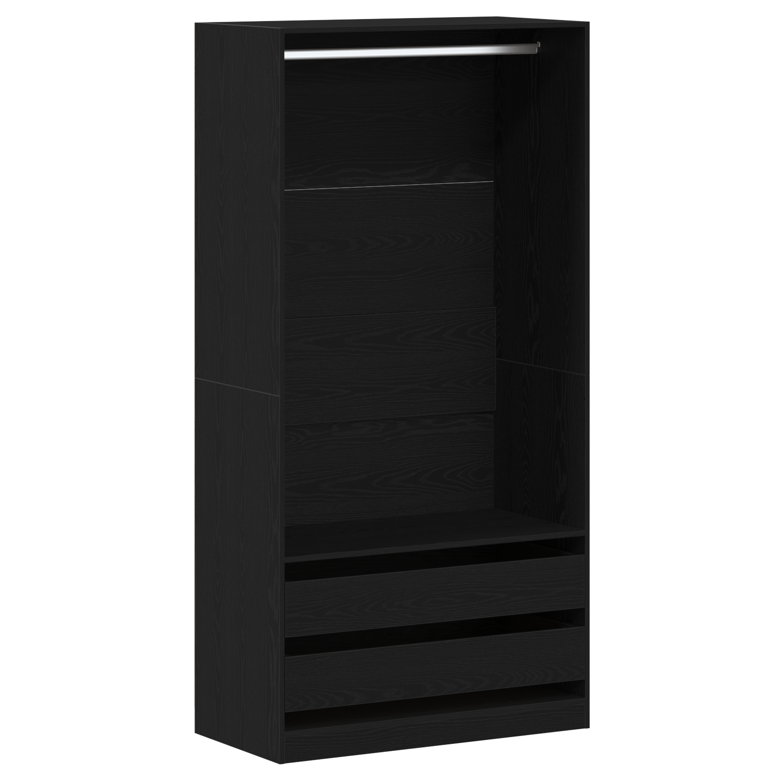 Thumbnail - vidaXL Kleiderschrank aus schwarzem Eichenholz - 100 x 50 x 200 cm - Hergestellt aus Holzwerkstoff