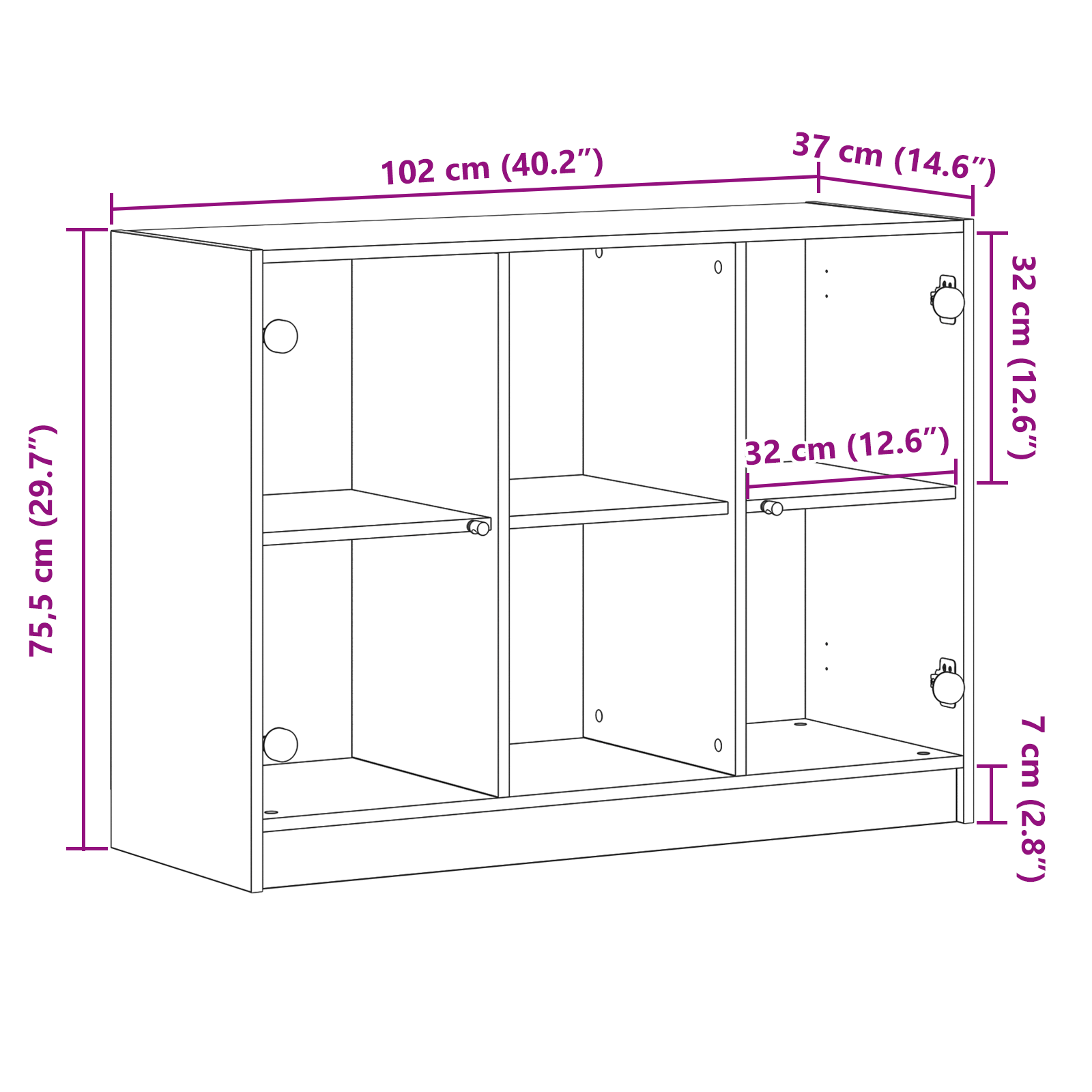 Sideboard Black Oak 102x37x75,5 cm Engineered Wood - Image 10