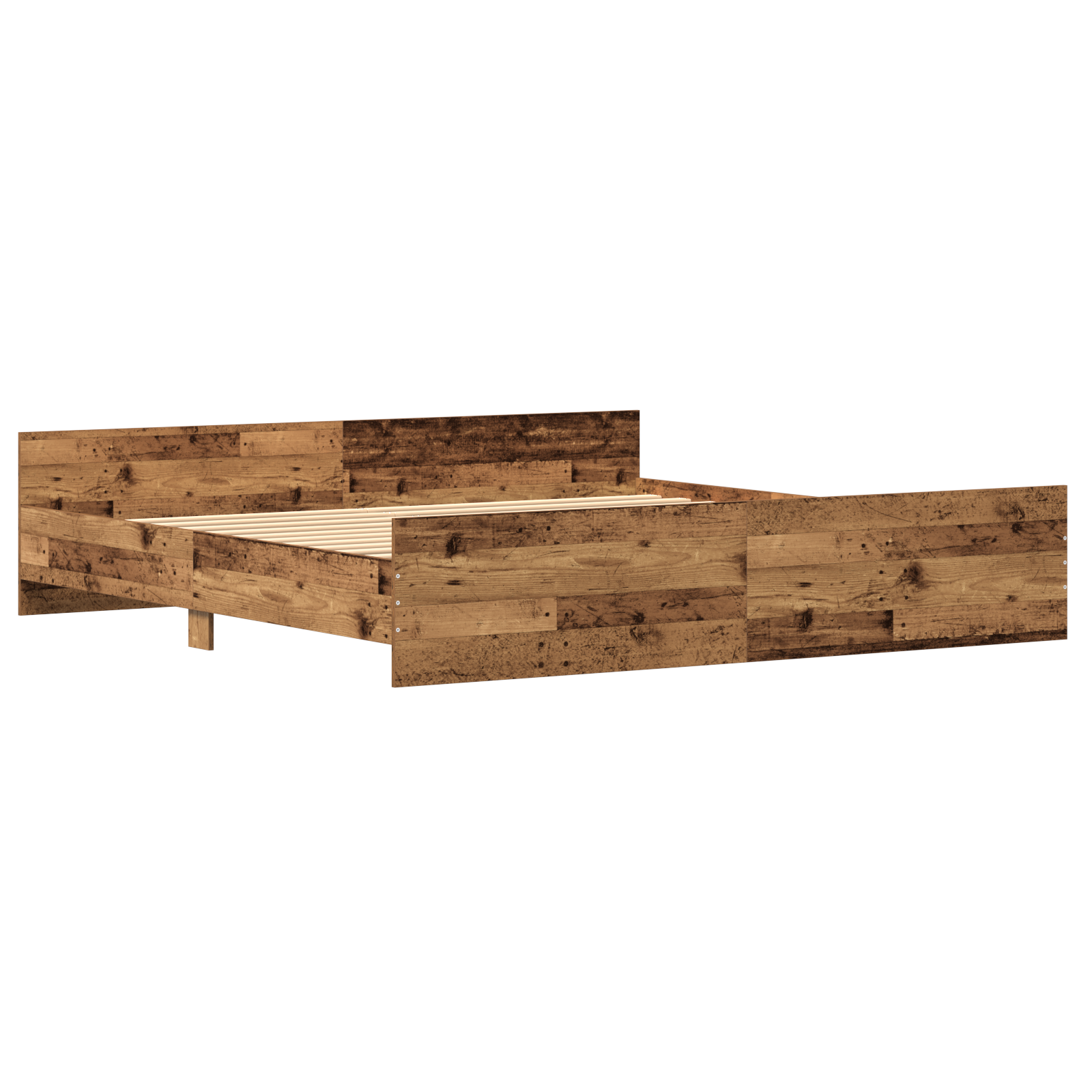 Bed Frame Old Wood 200x200 cm Engineered Wood - Image 3