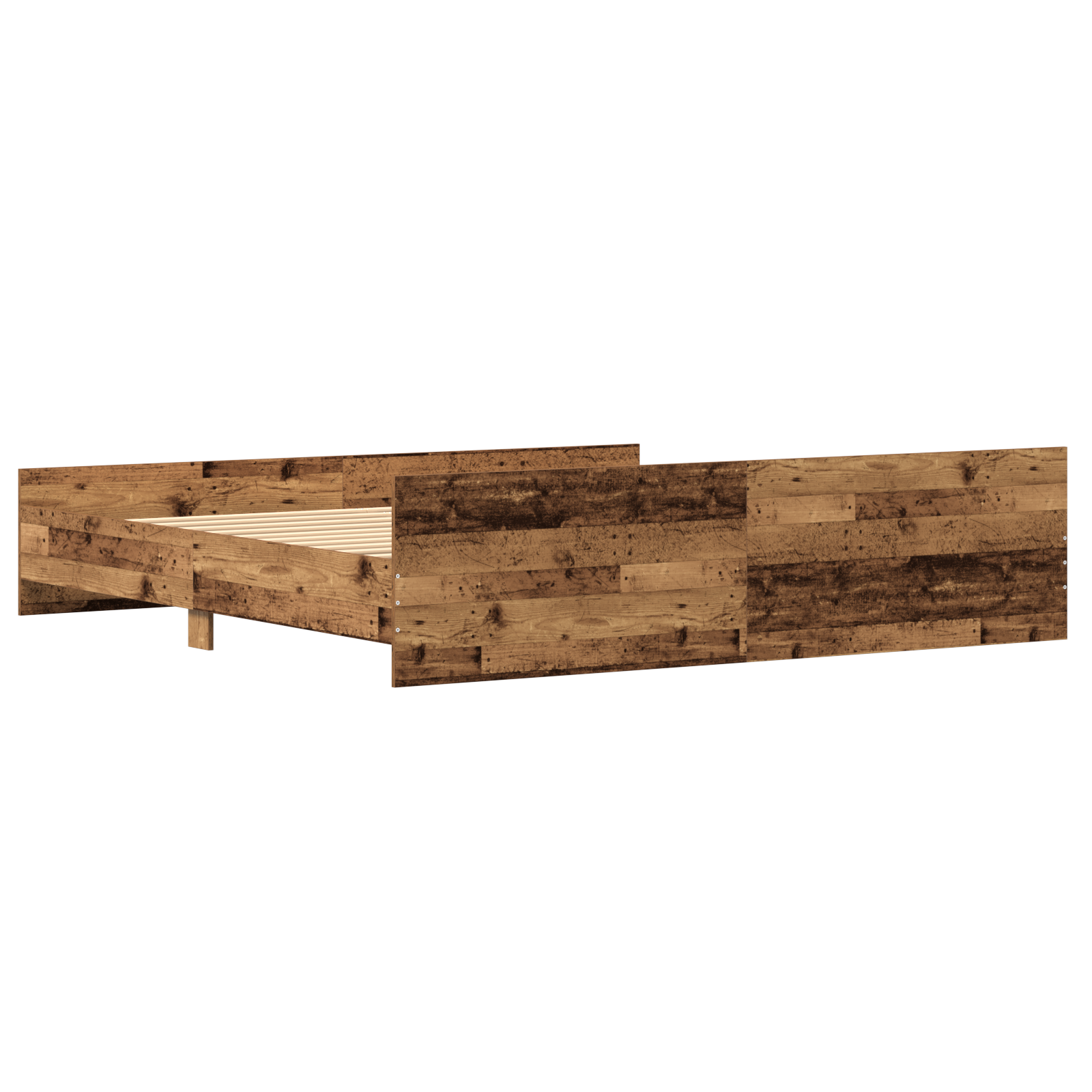 Bed Frame Old Wood 200x200 cm Engineered Wood - Image 7