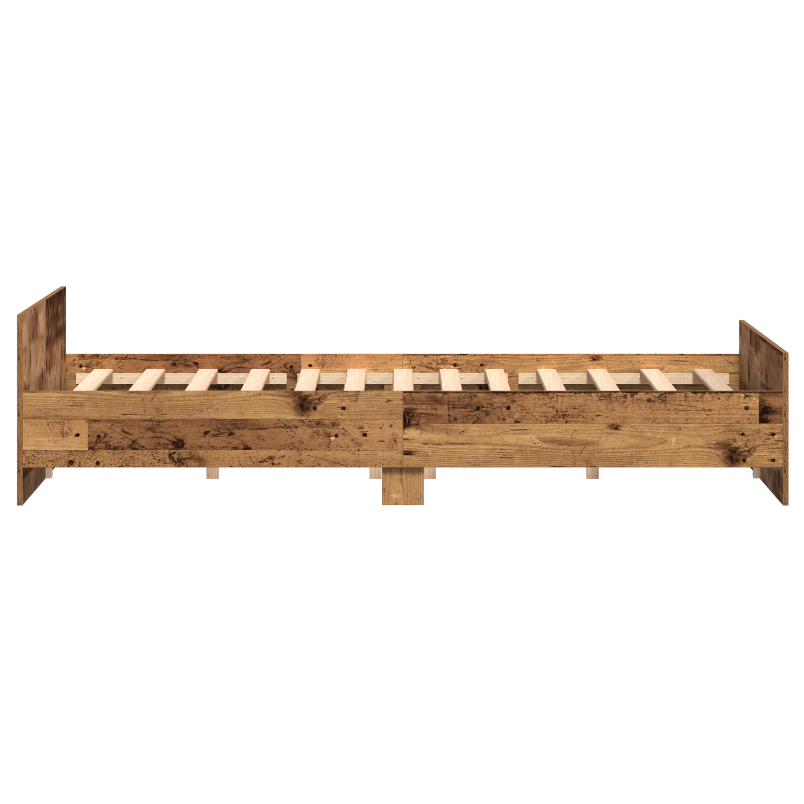 Bed Frame Old Wood 200x200 cm Engineered Wood - Image 6